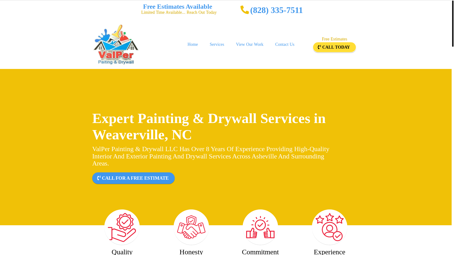 website screenshot of https://valperpaintingdrywall.com/