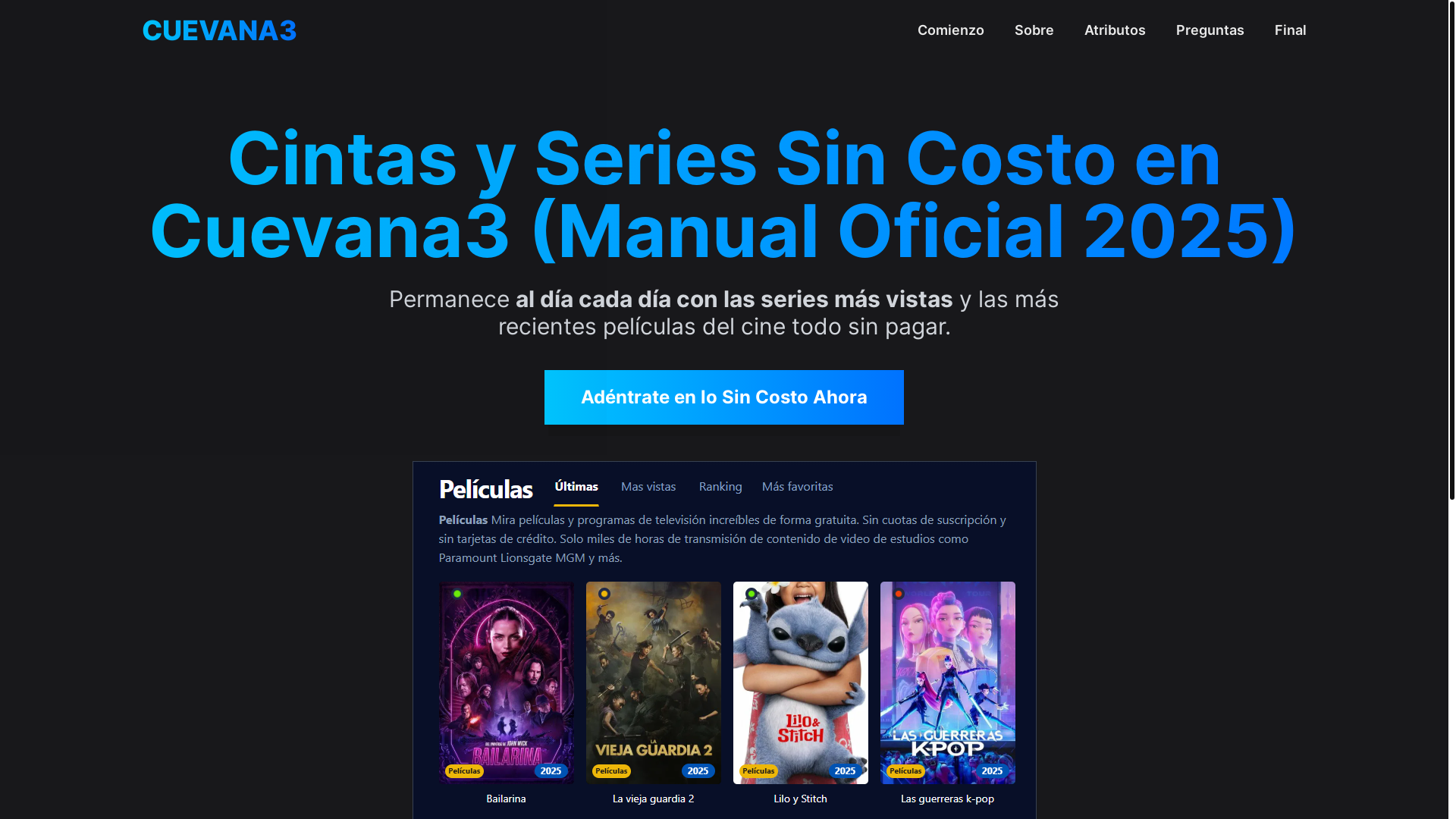 website screenshot of https://cuevana3-awe3.pages.dev/