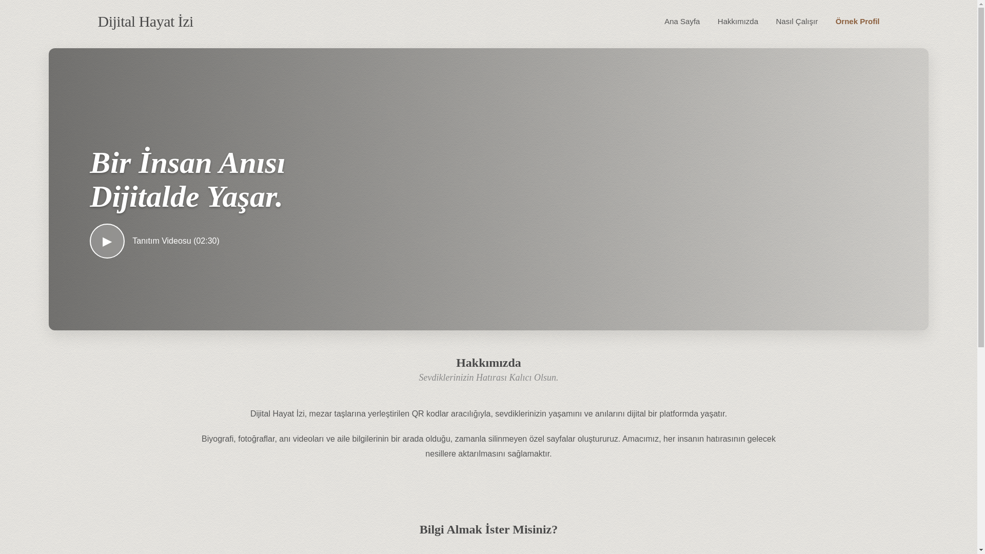 website screenshot of https://dijitalhayatizi.com/