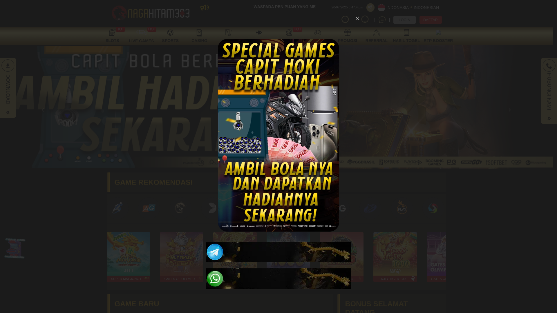 website screenshot of https://nagahitam303lb.org/