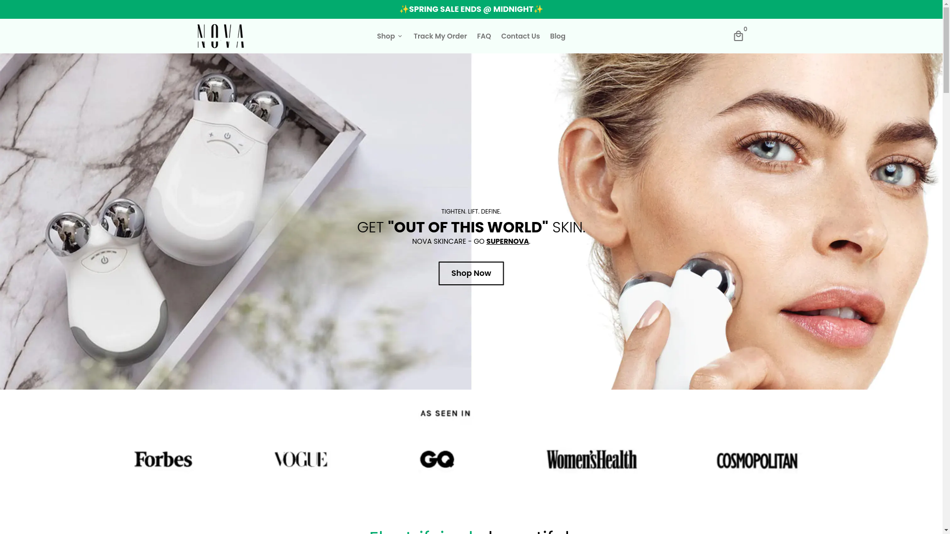 website screenshot of https://getnovaskincare.com/