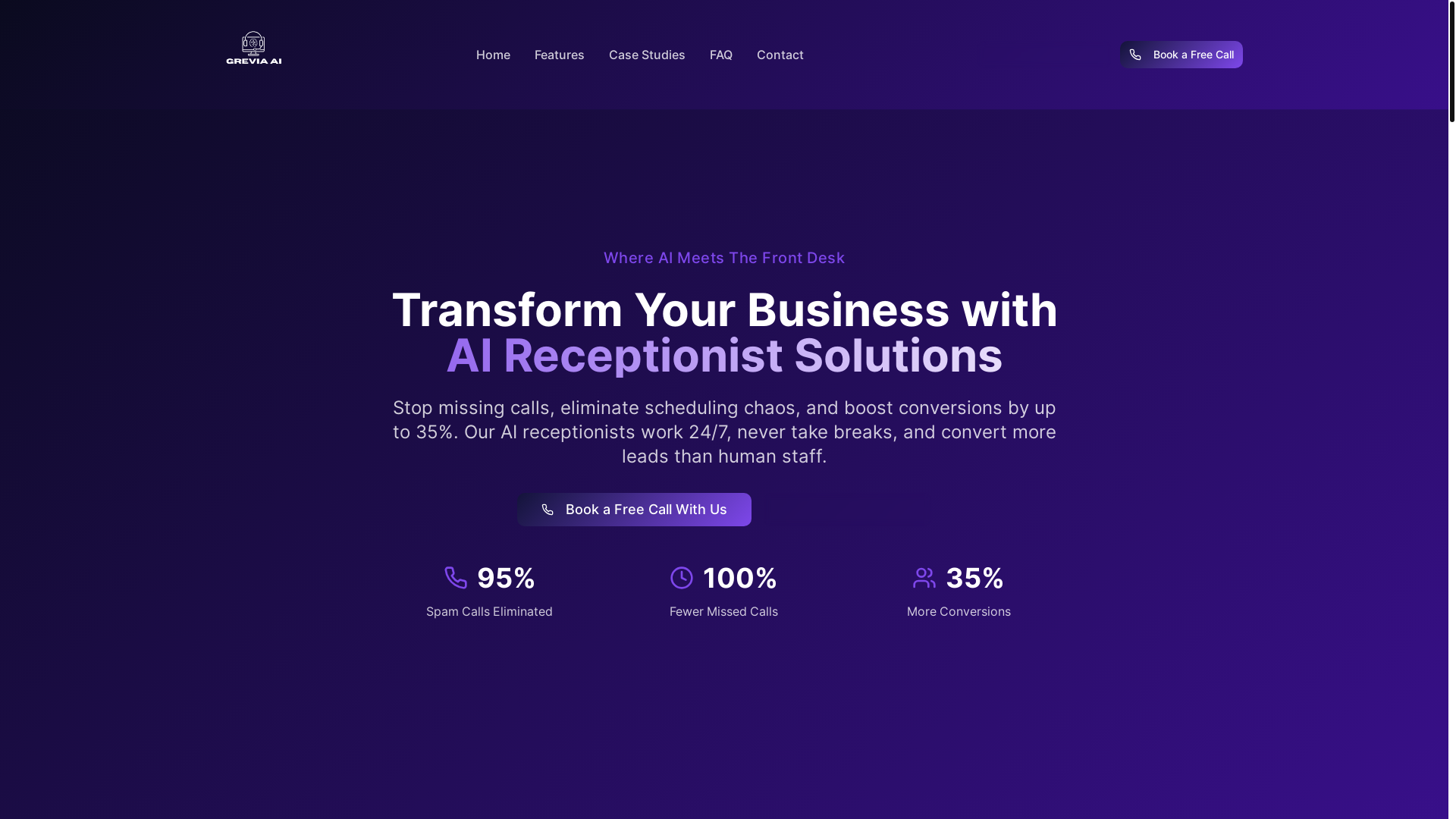 website screenshot of https://trygreviaai.com/