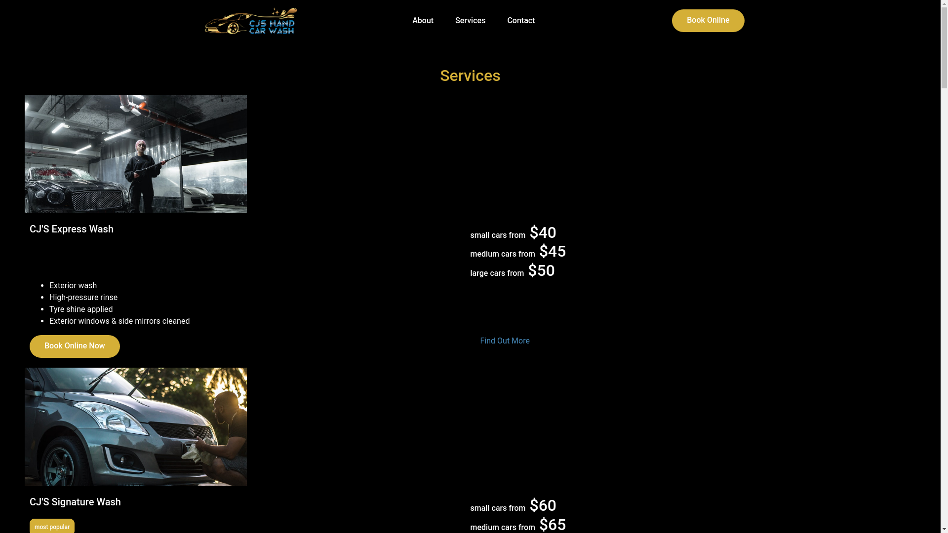 website screenshot of https://cjshandcarwash.pages.dev/