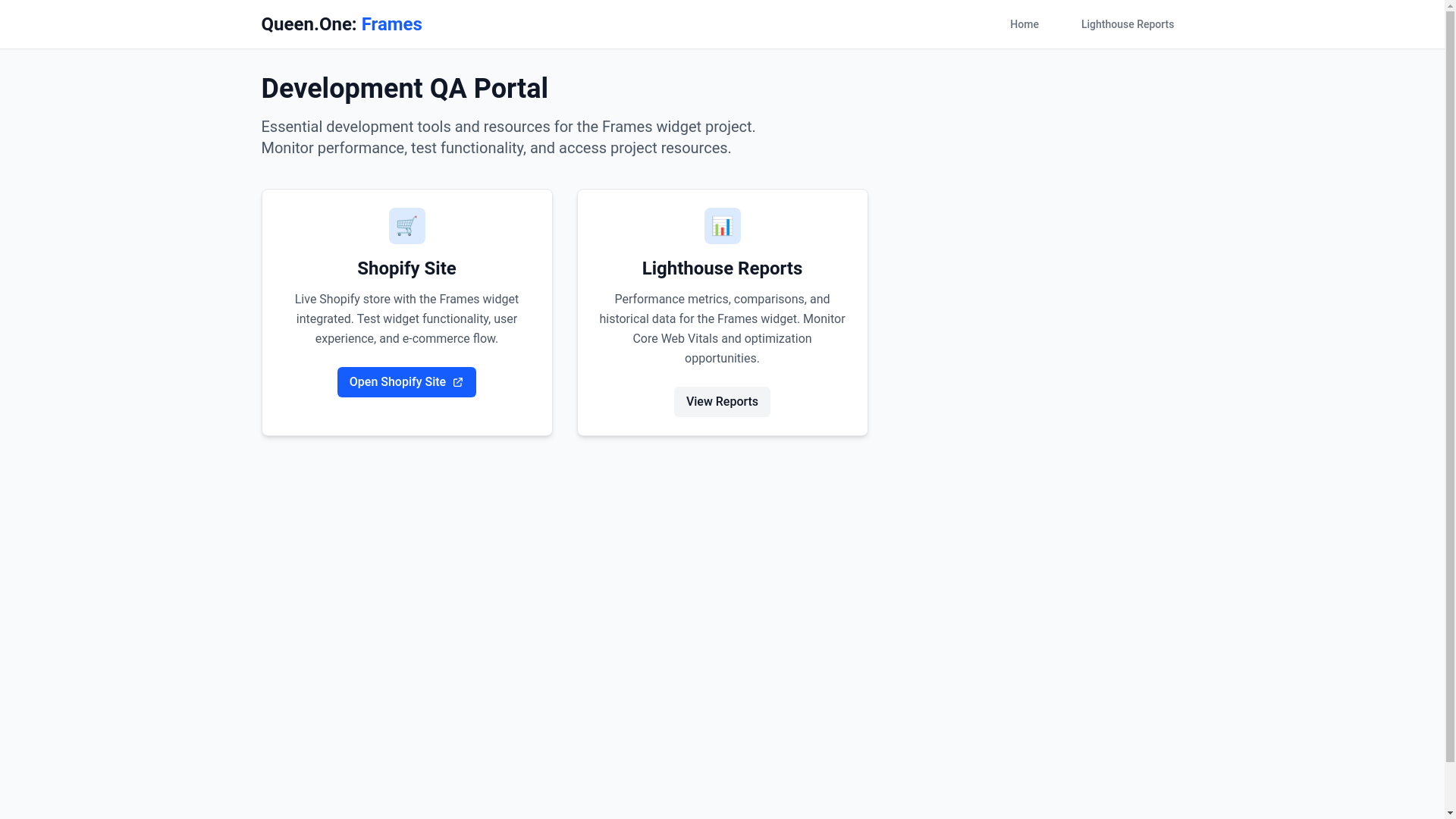 website screenshot of https://frames-qa-performance-fixes.pages.dev/