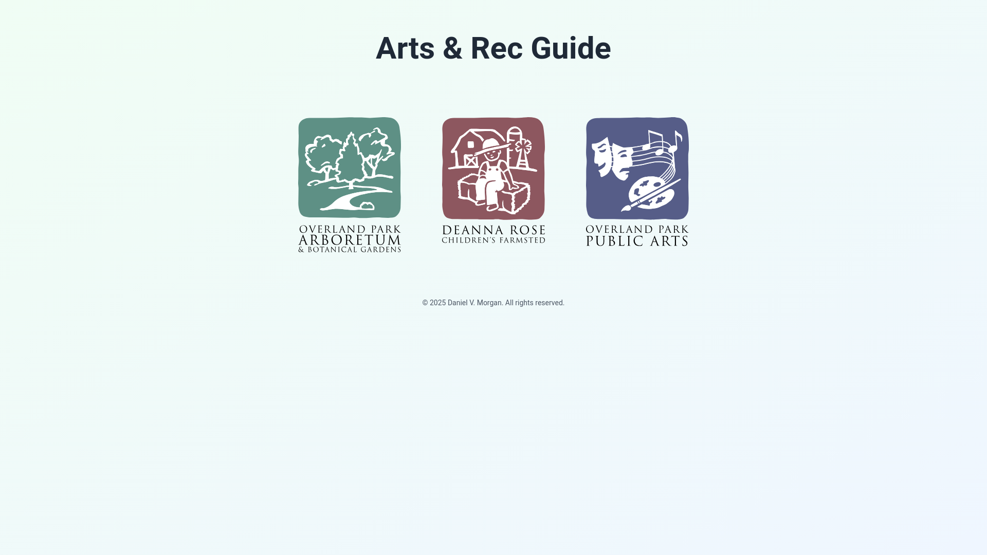 website screenshot of https://arts-rec-guide.pages.dev/