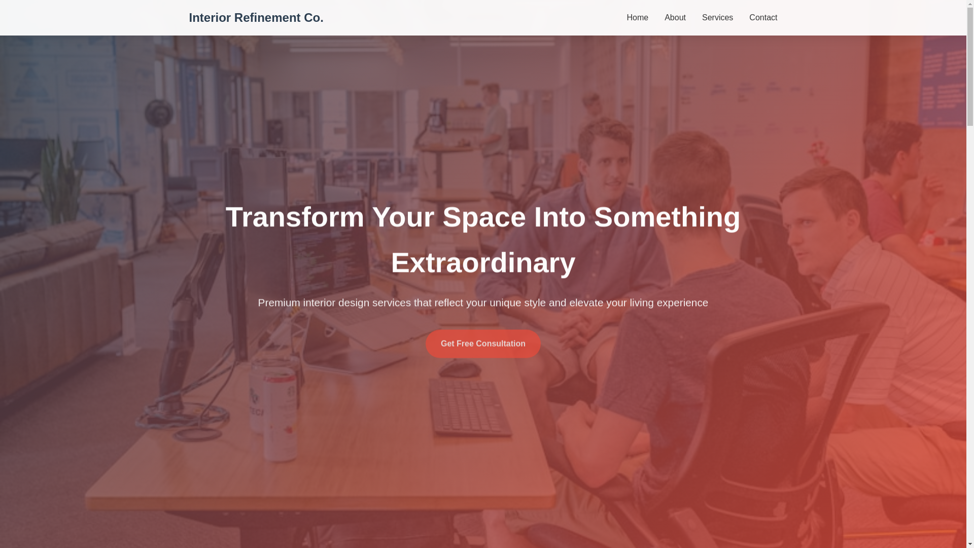 website screenshot of https://interiorrefinementco.digital/