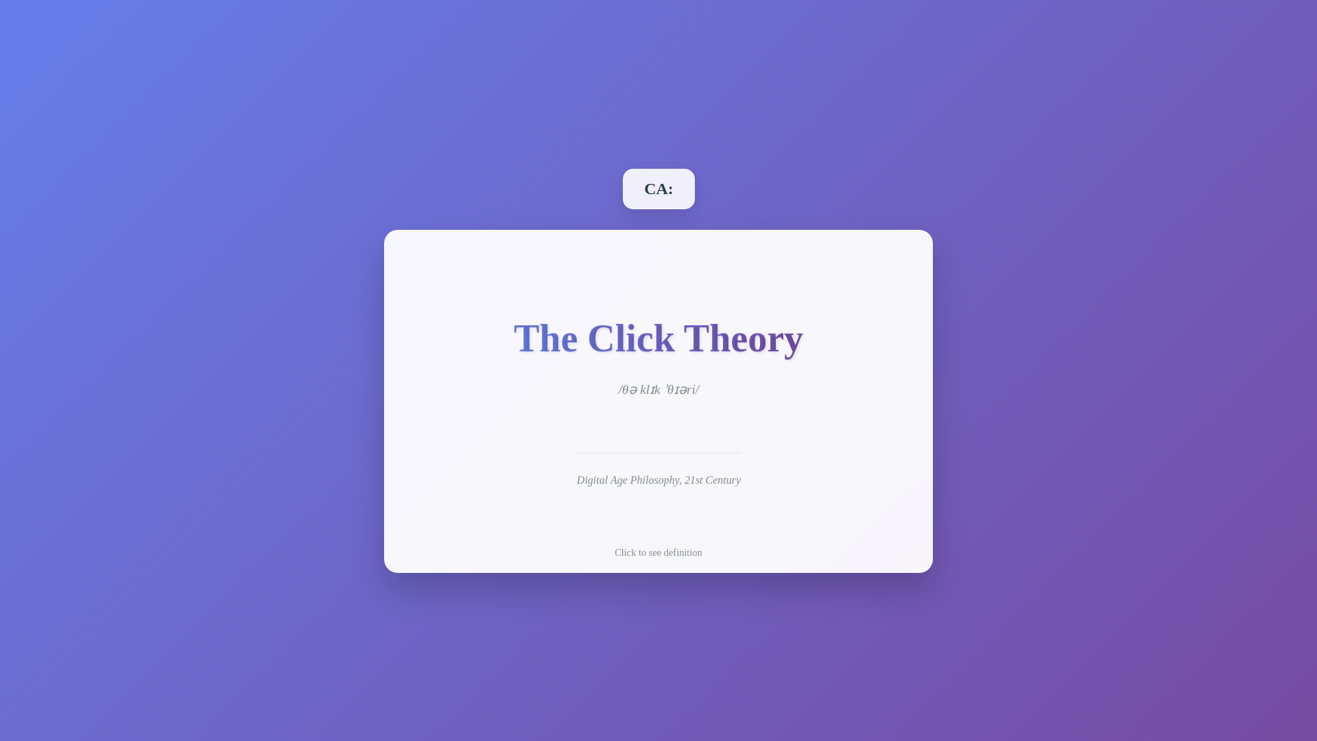 website screenshot of https://theclicktheory.xyz/