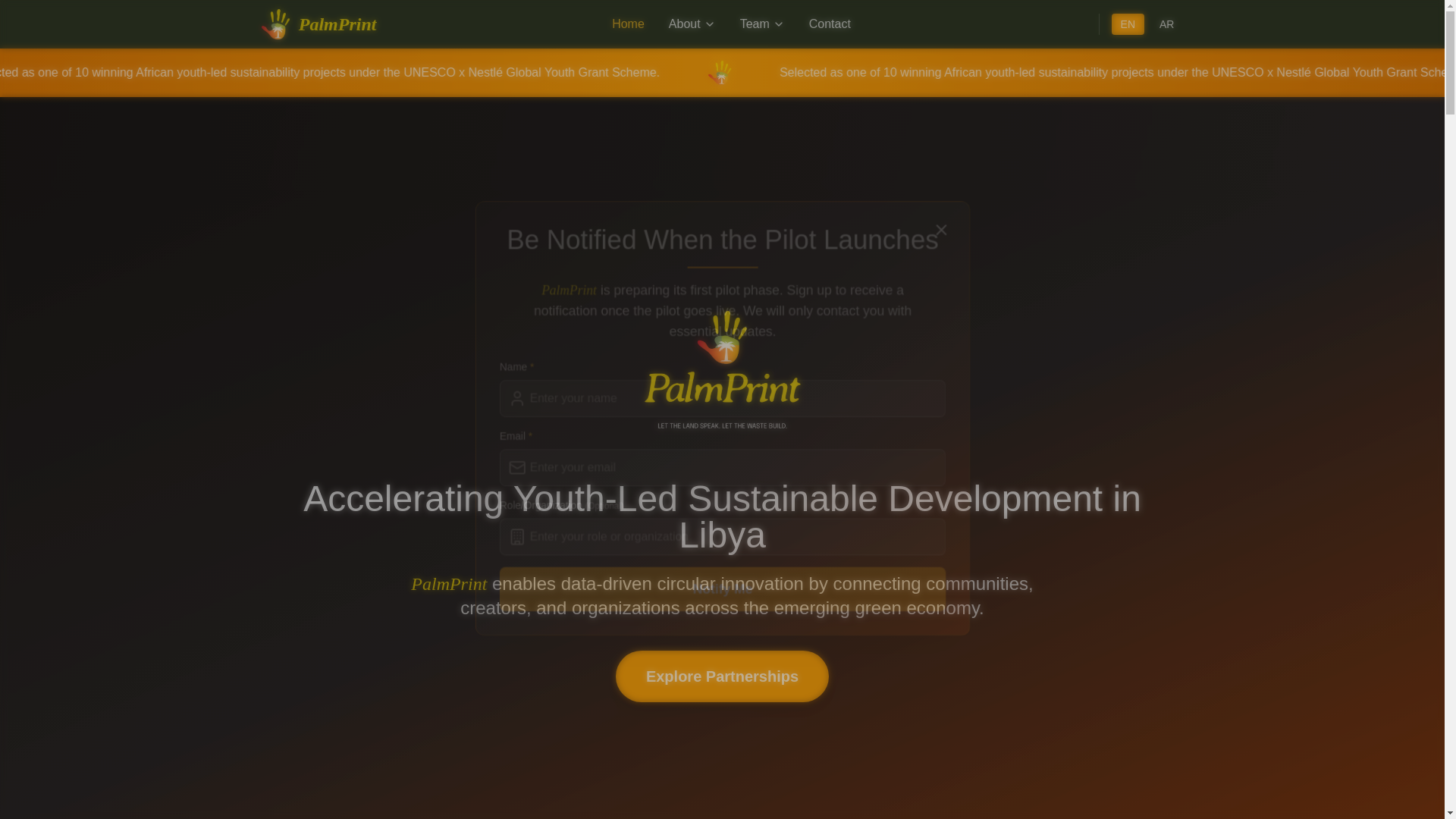 website screenshot of https://palmprint.info/