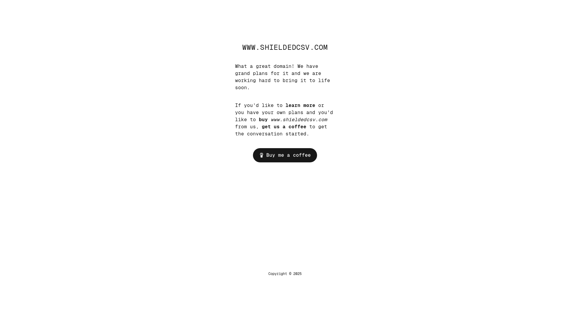 website screenshot of https://shieldedcsv.com/