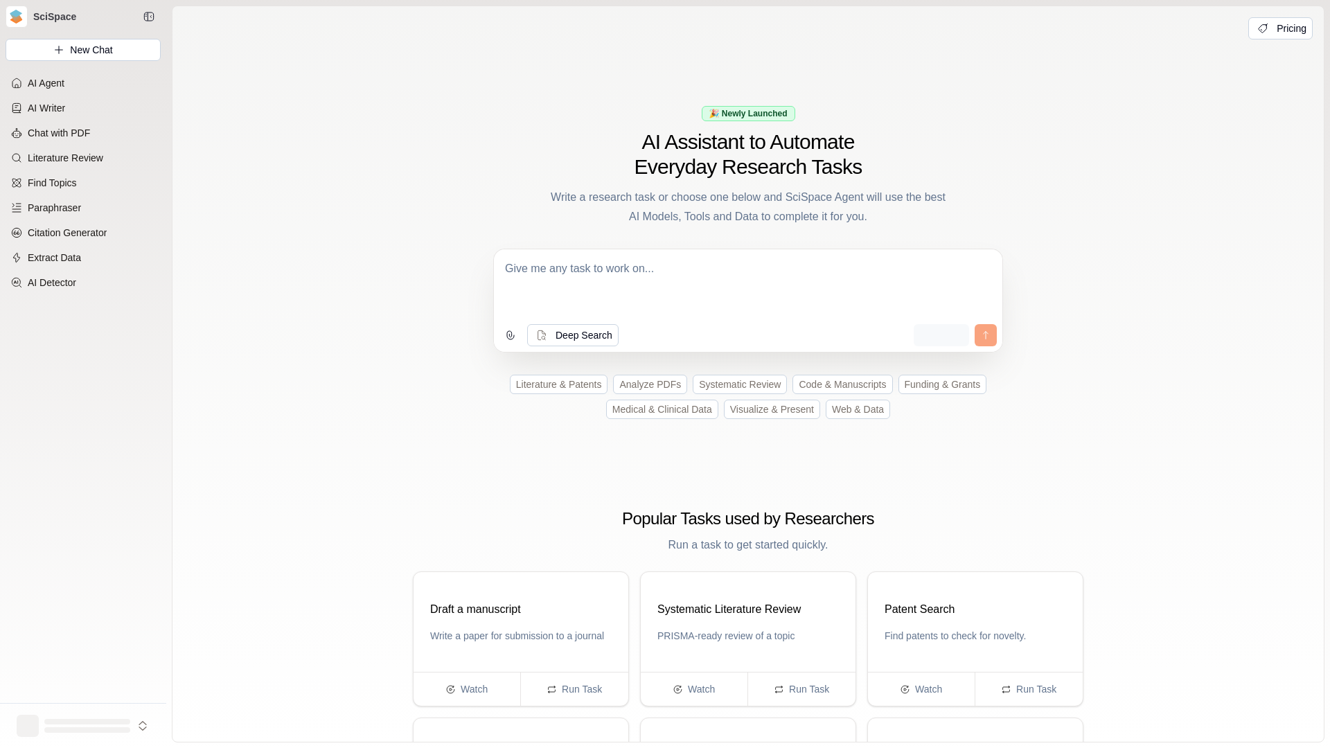 website screenshot of https://scispacess.pages.dev/