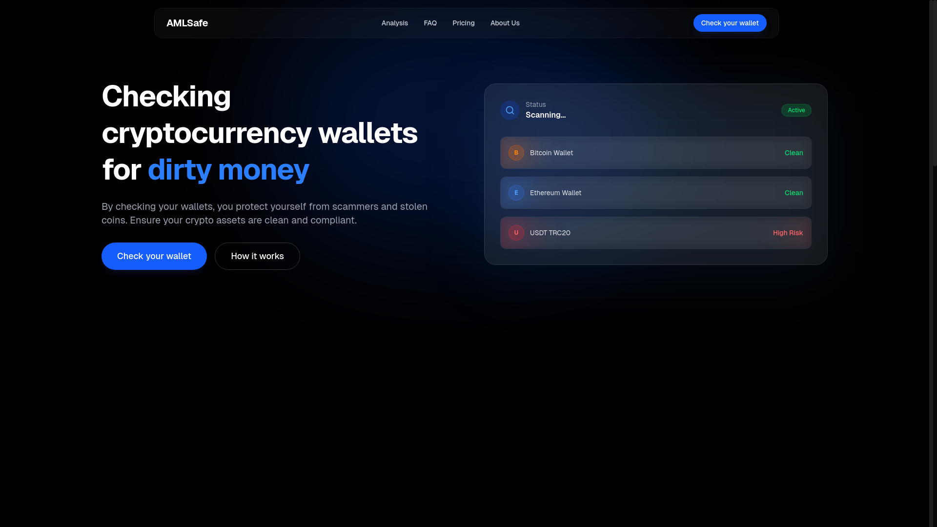 website screenshot of https://amlchecktrx.org/