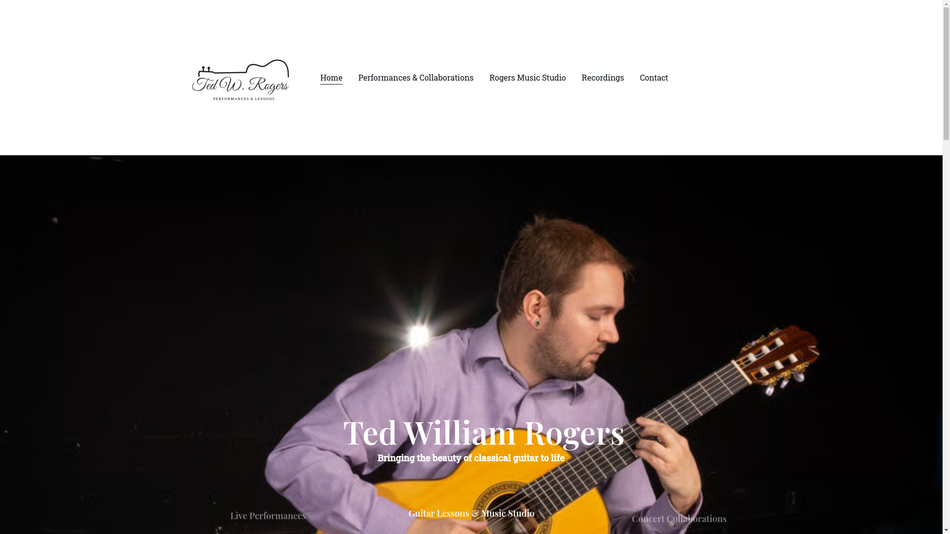 website screenshot of https://tedwilliamrogersmusic.com/