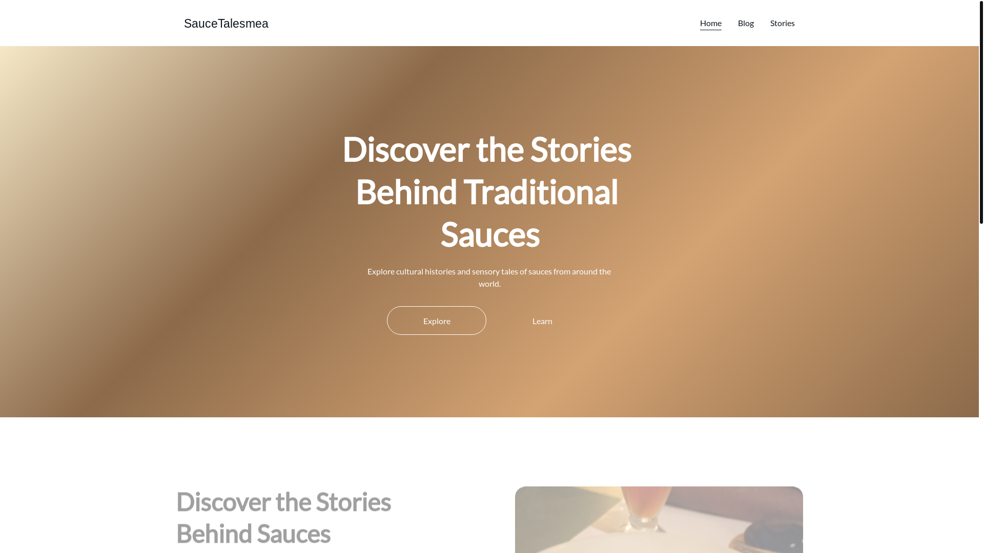 website screenshot of https://saucetalesmea.world/
