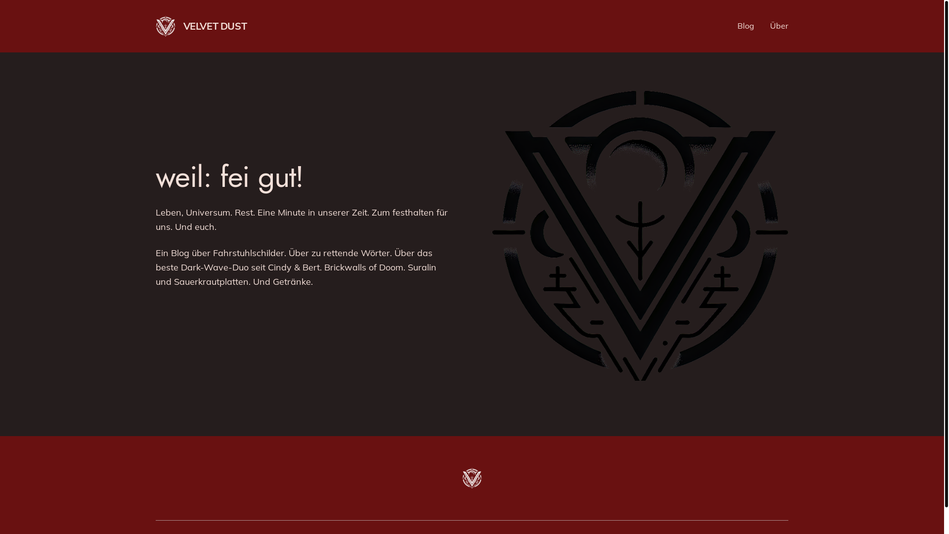 website screenshot of https://velvet-dust.de/