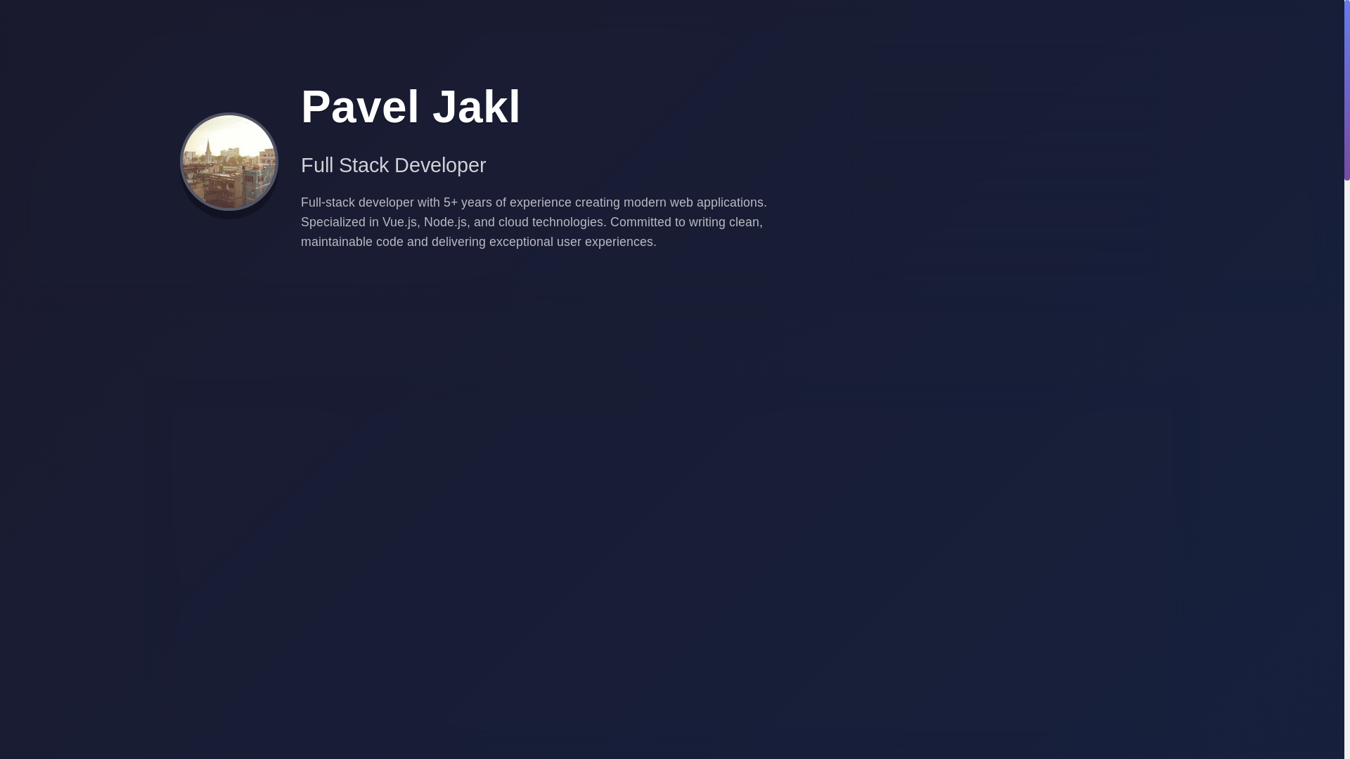 website screenshot of https://paveljakl.cz/