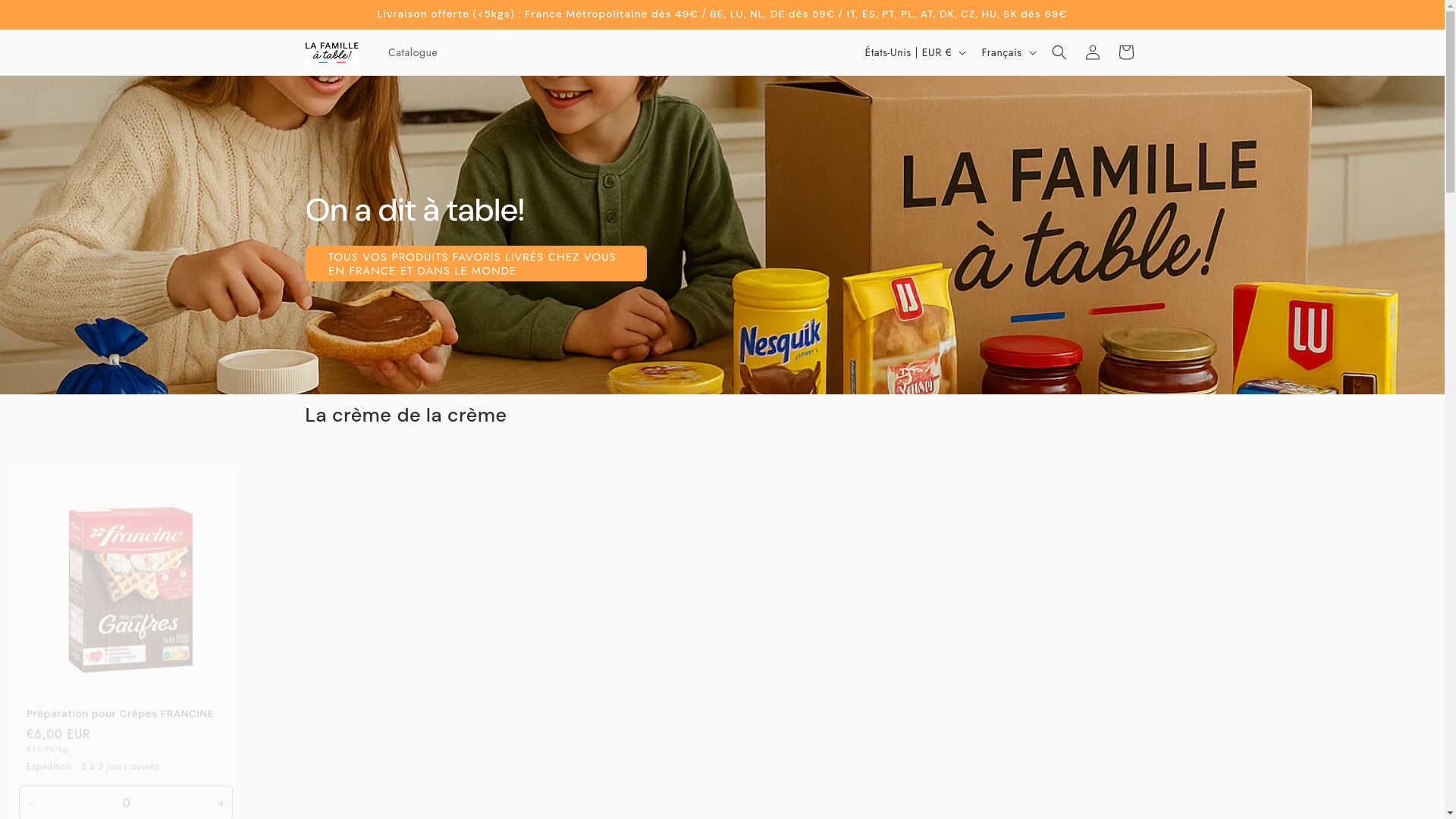 website screenshot of https://lafamilleatable.com/