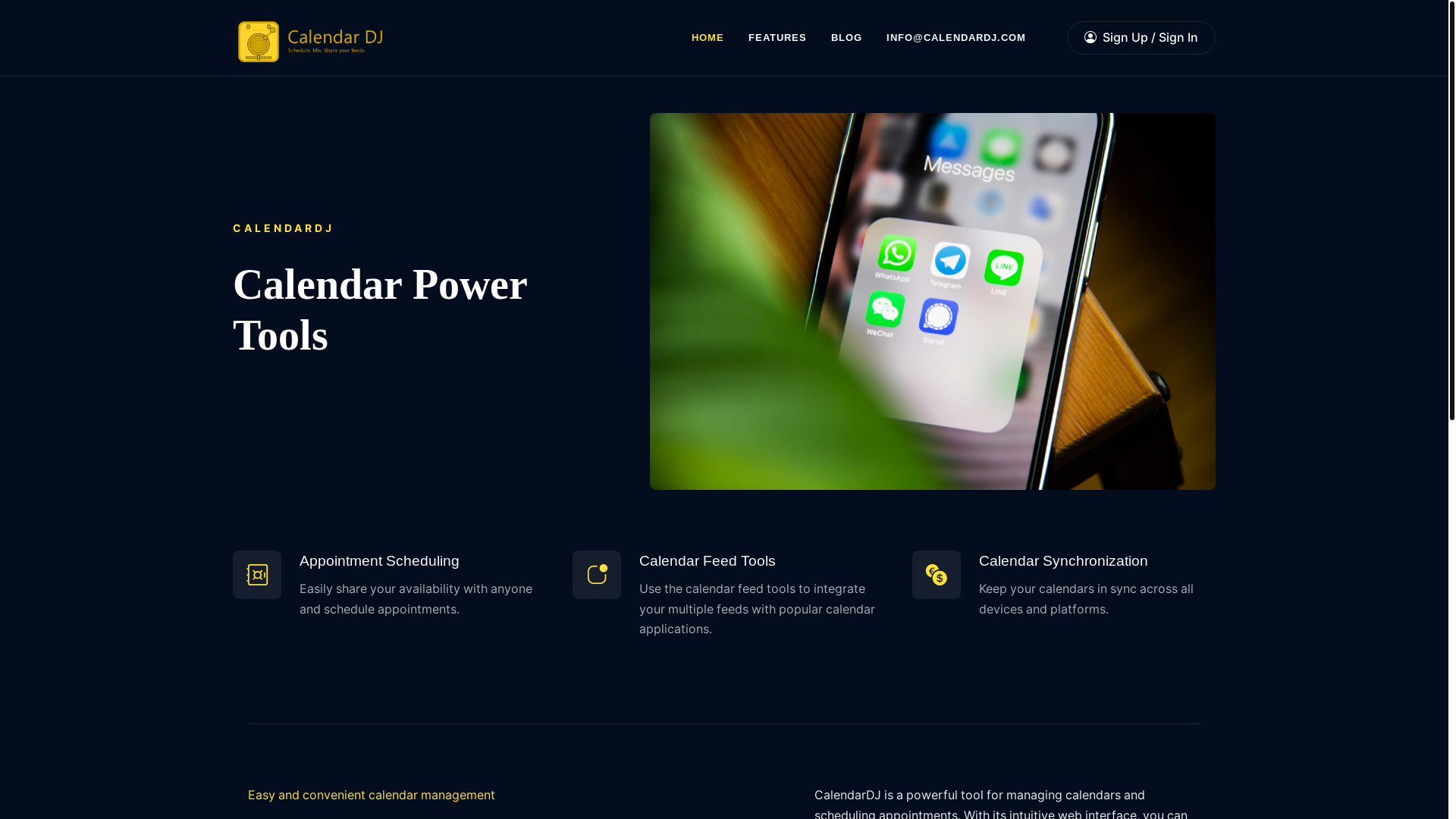 website screenshot of https://calendardj.com/