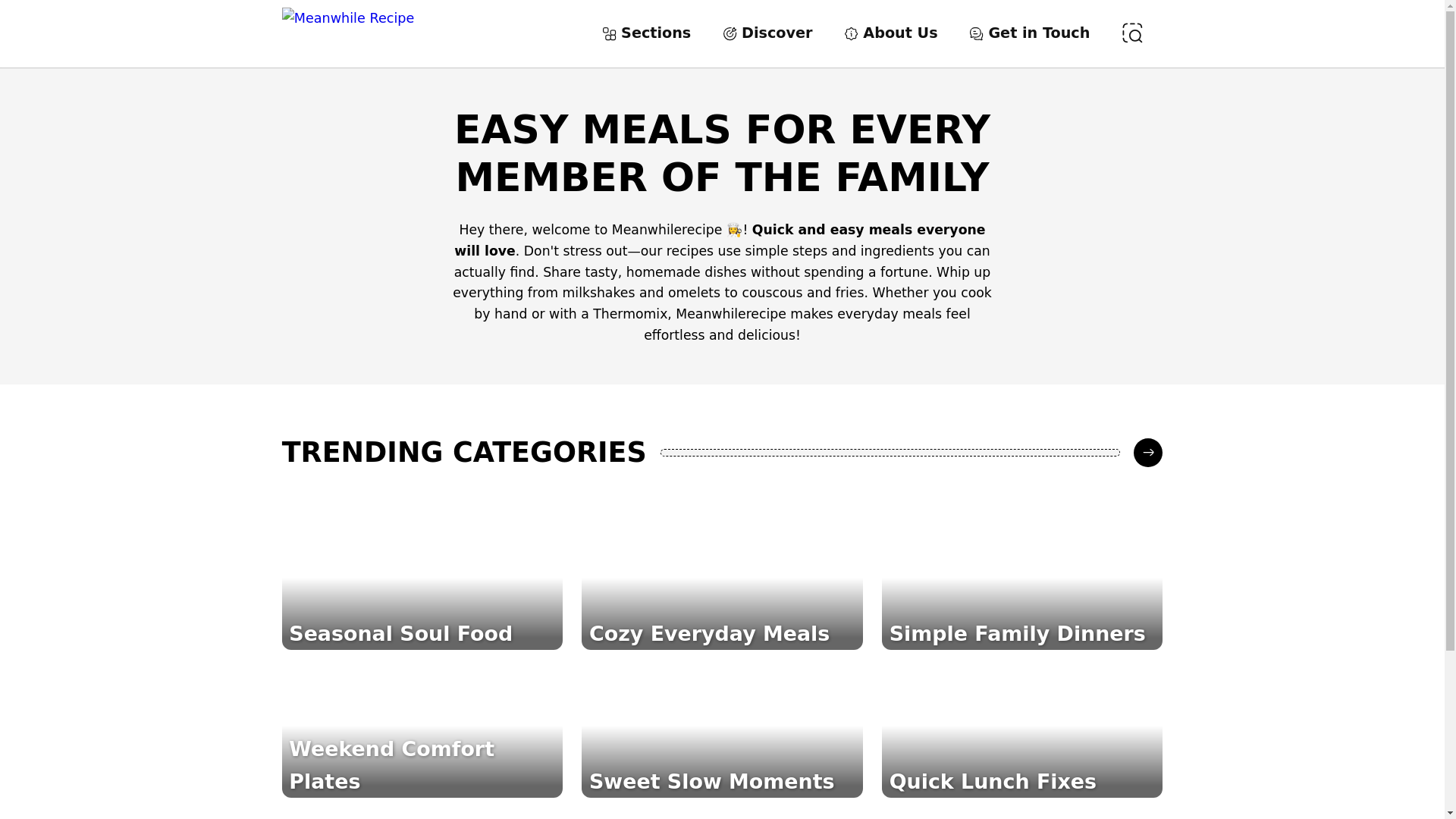 website screenshot of https://meanwhilerecipe.pages.dev/