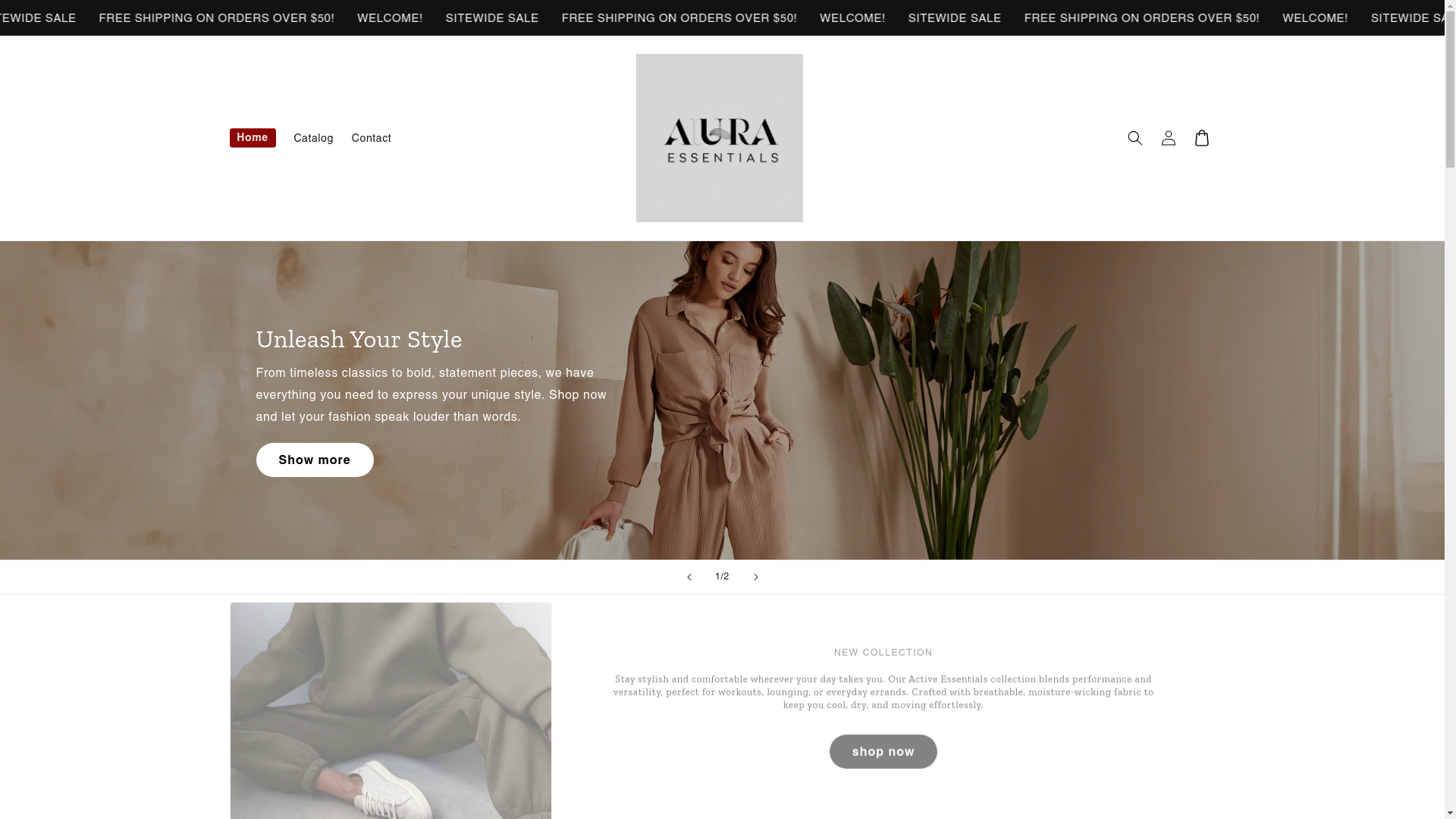 website screenshot of https://auraessentials.live/