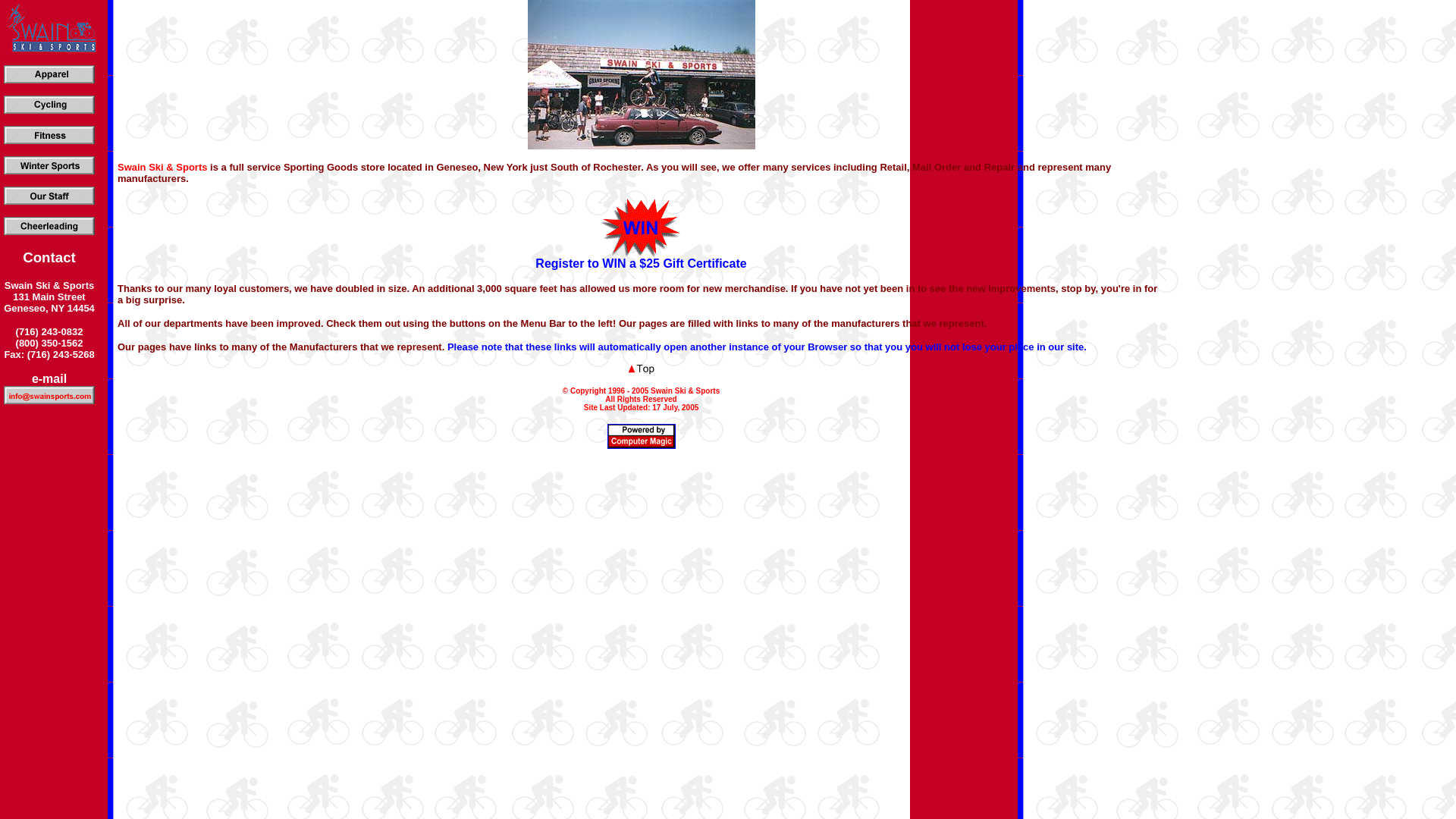 website screenshot of https://swainsports.pages.dev/
