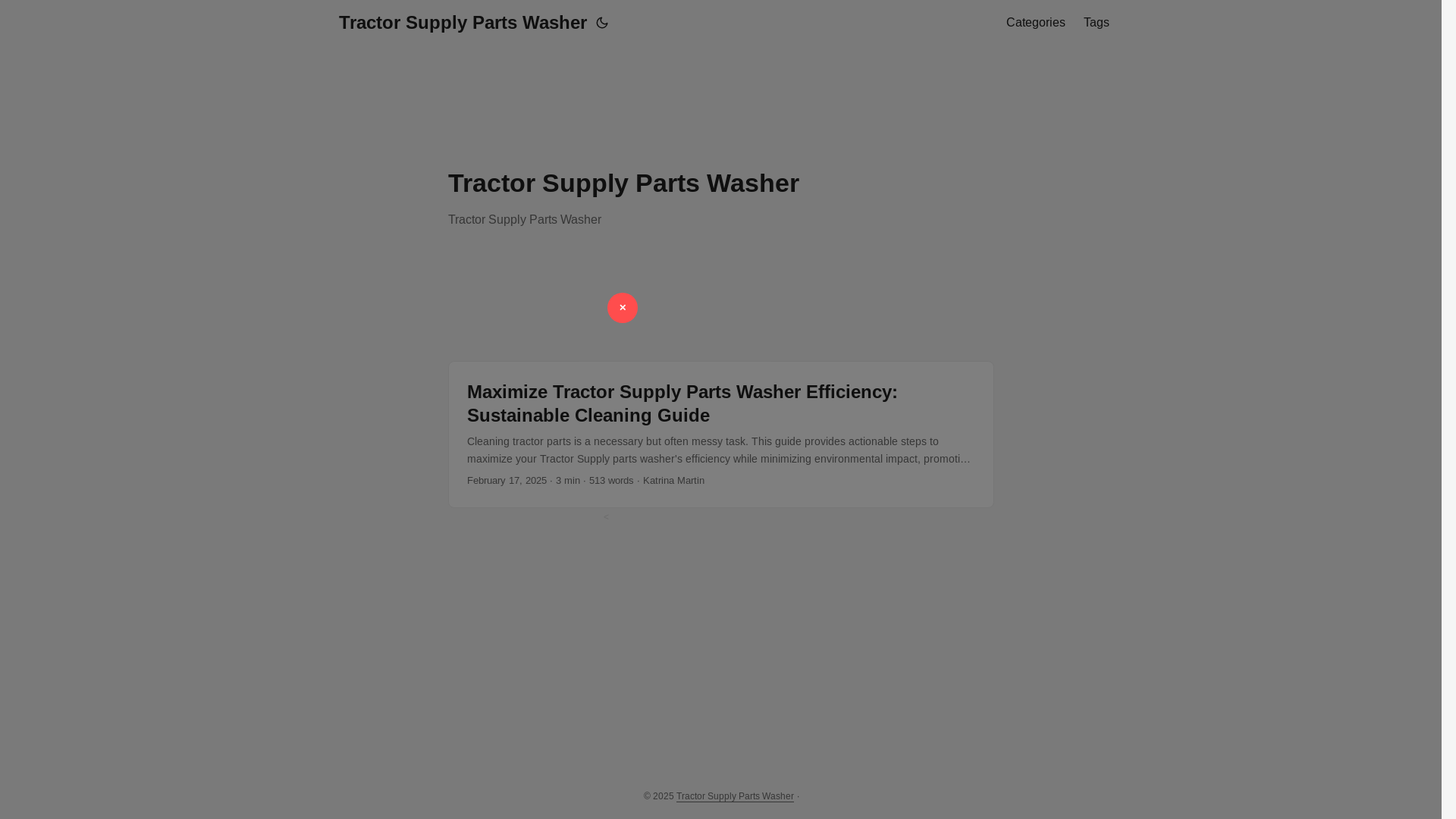 website screenshot of https://tractor-supply-parts-washer.pages.dev/