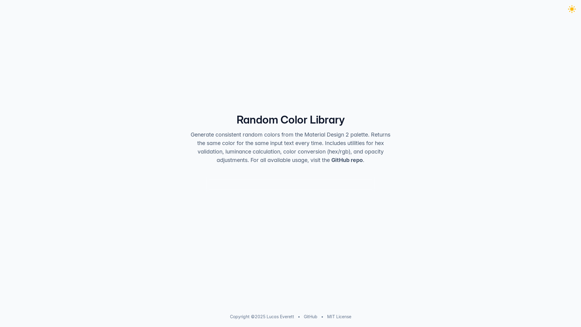 website screenshot of https://randomcolorlibrary.com/