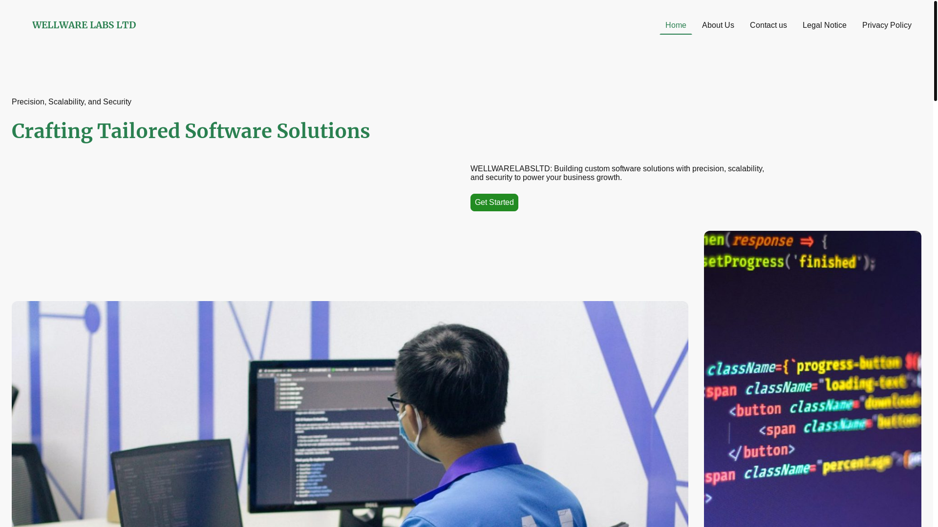 website screenshot of https://wellwarelabs.uk/
