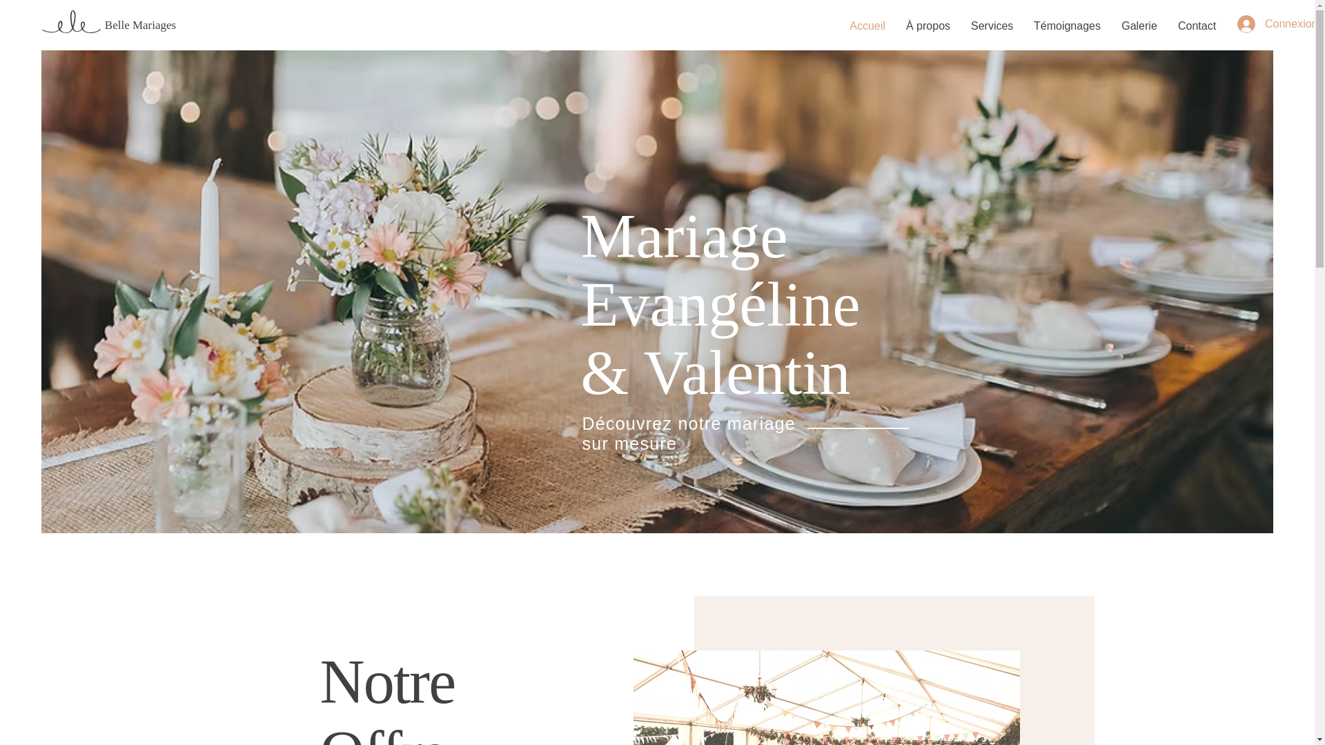 website screenshot of https://mariage-evangelinevalentin.com/