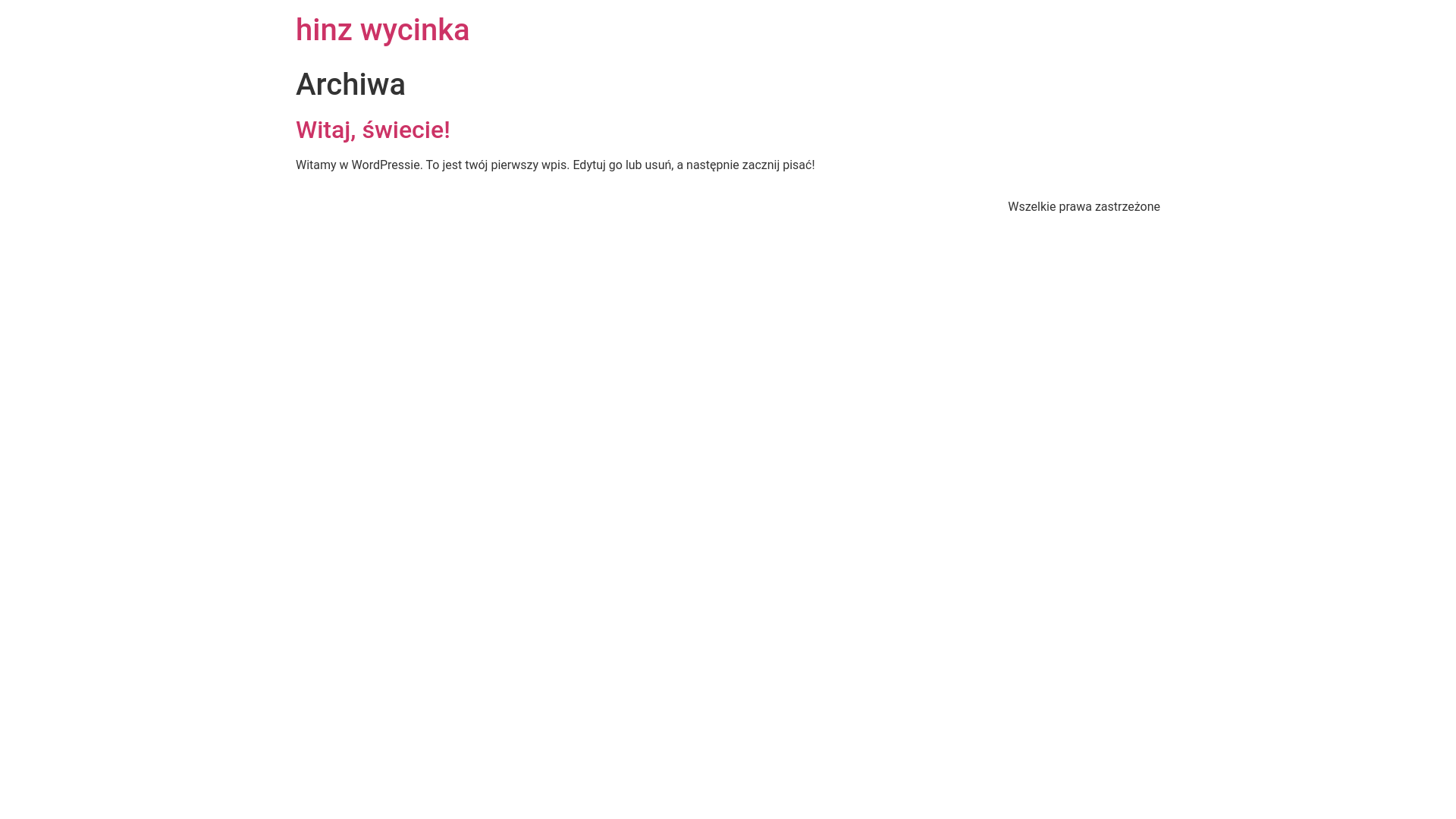 website screenshot of https://hinz-wycinka.pl/