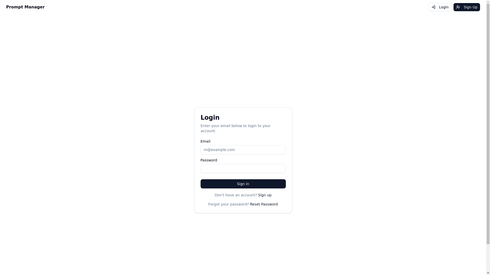 website screenshot of https://prompt-manager-39x.pages.dev/