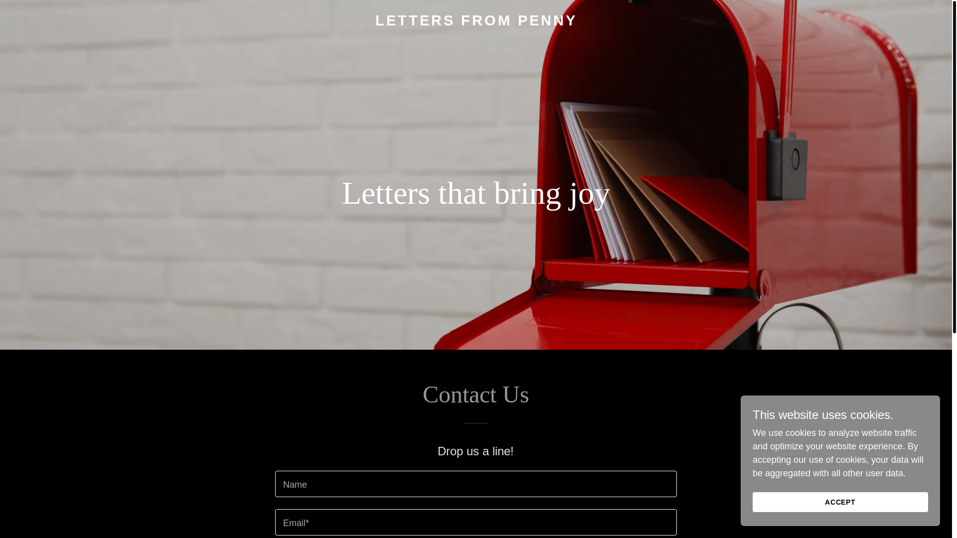 website screenshot of https://lettersfrompenny.com/