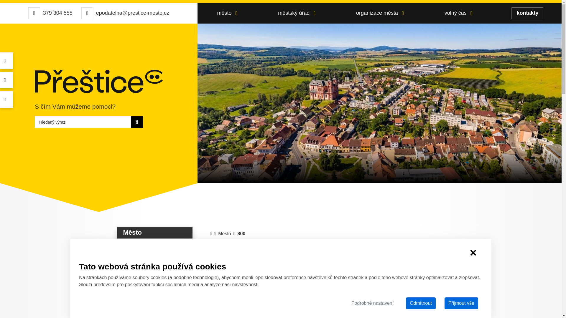 website screenshot of https://prestice800.cz/