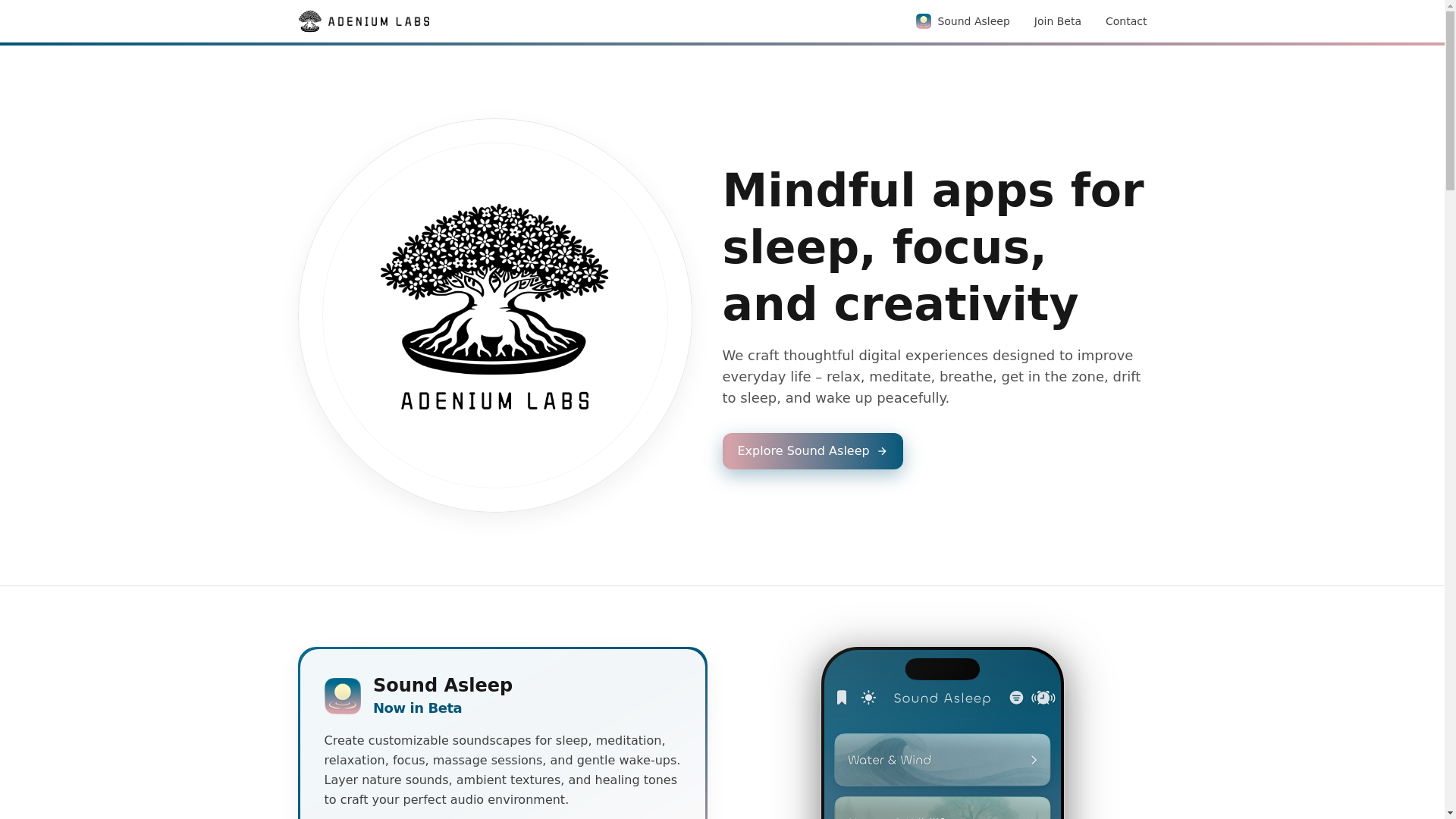 website screenshot of https://adenium-labs-site.pages.dev/