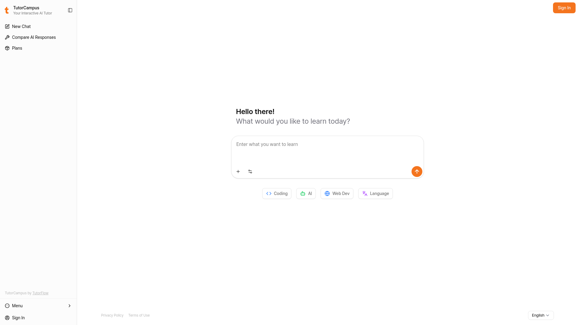 website screenshot of https://campus.tutorflow.io