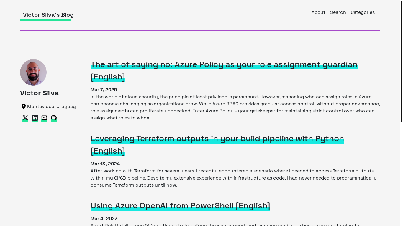 website screenshot of https://blog.victorsilva.com.uy/
