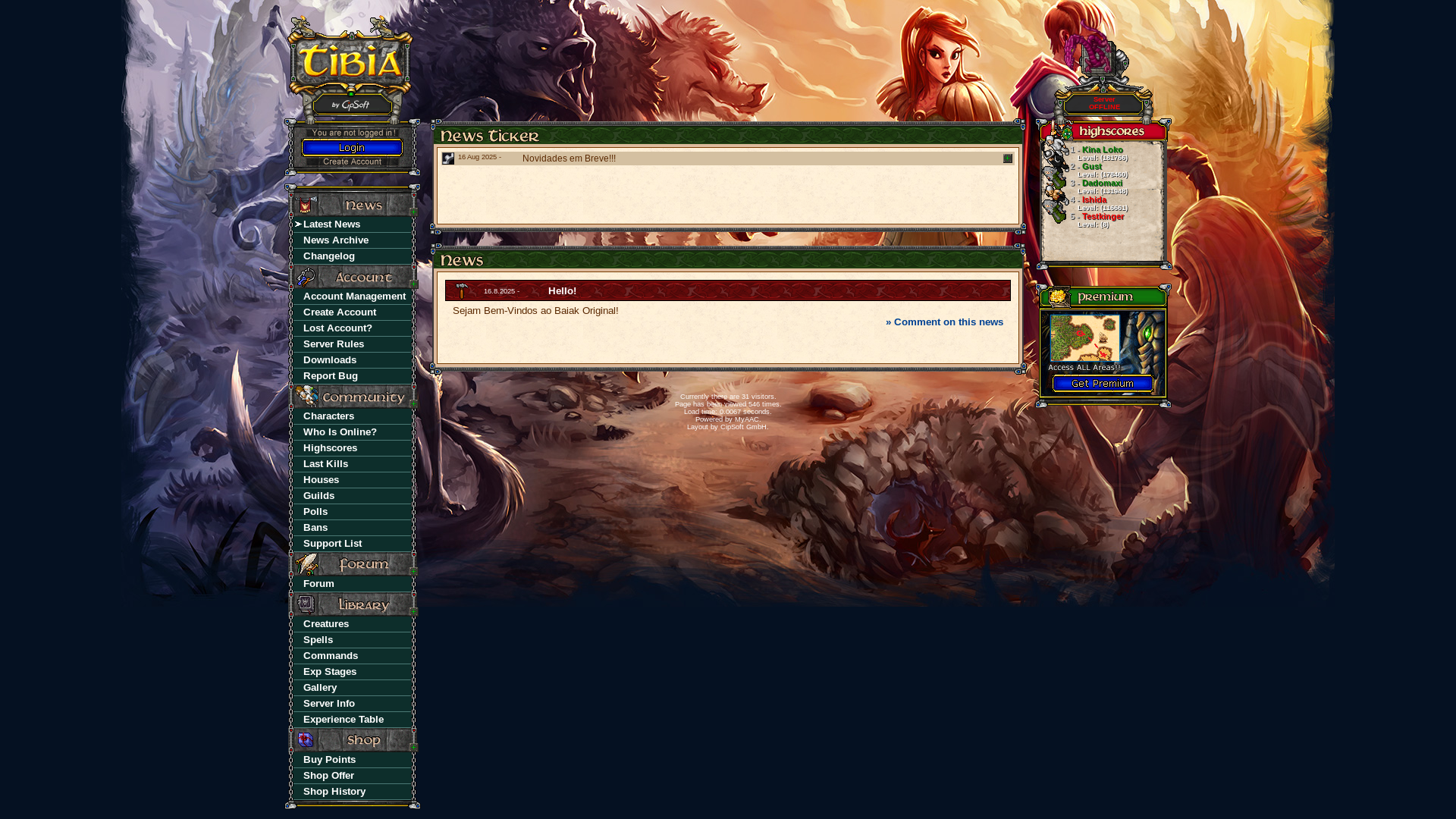 website screenshot of https://baiakoriginal.com.br/