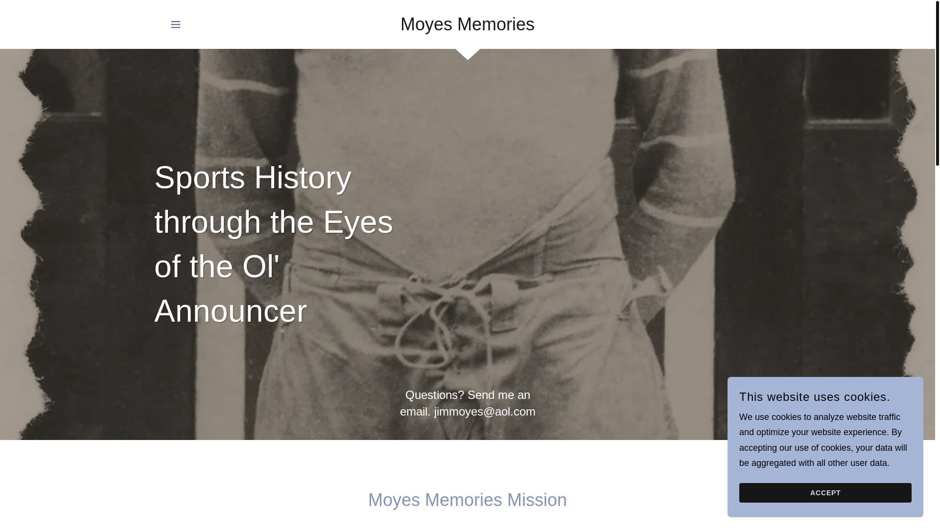 website screenshot of https://moyesmemories.com/