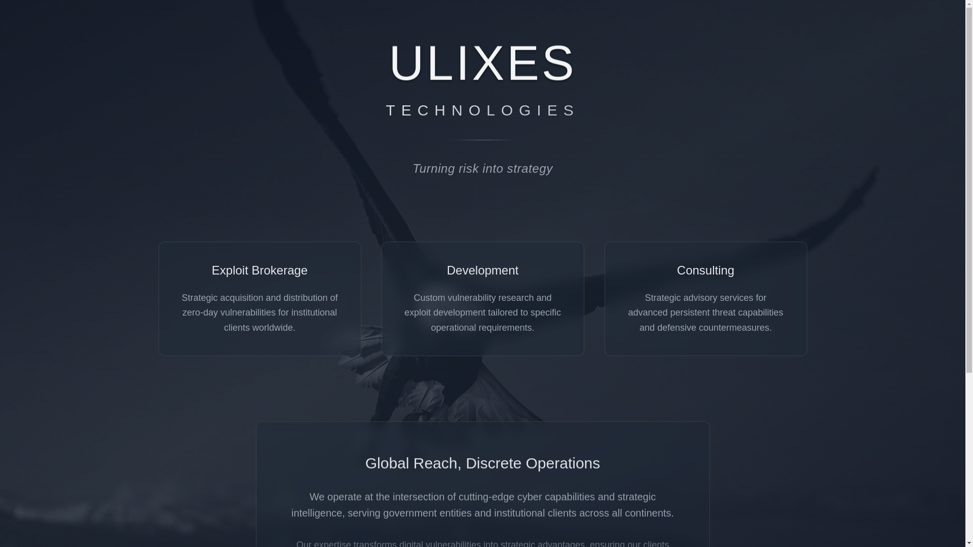 website screenshot of https://ulixes-tech.pages.dev/