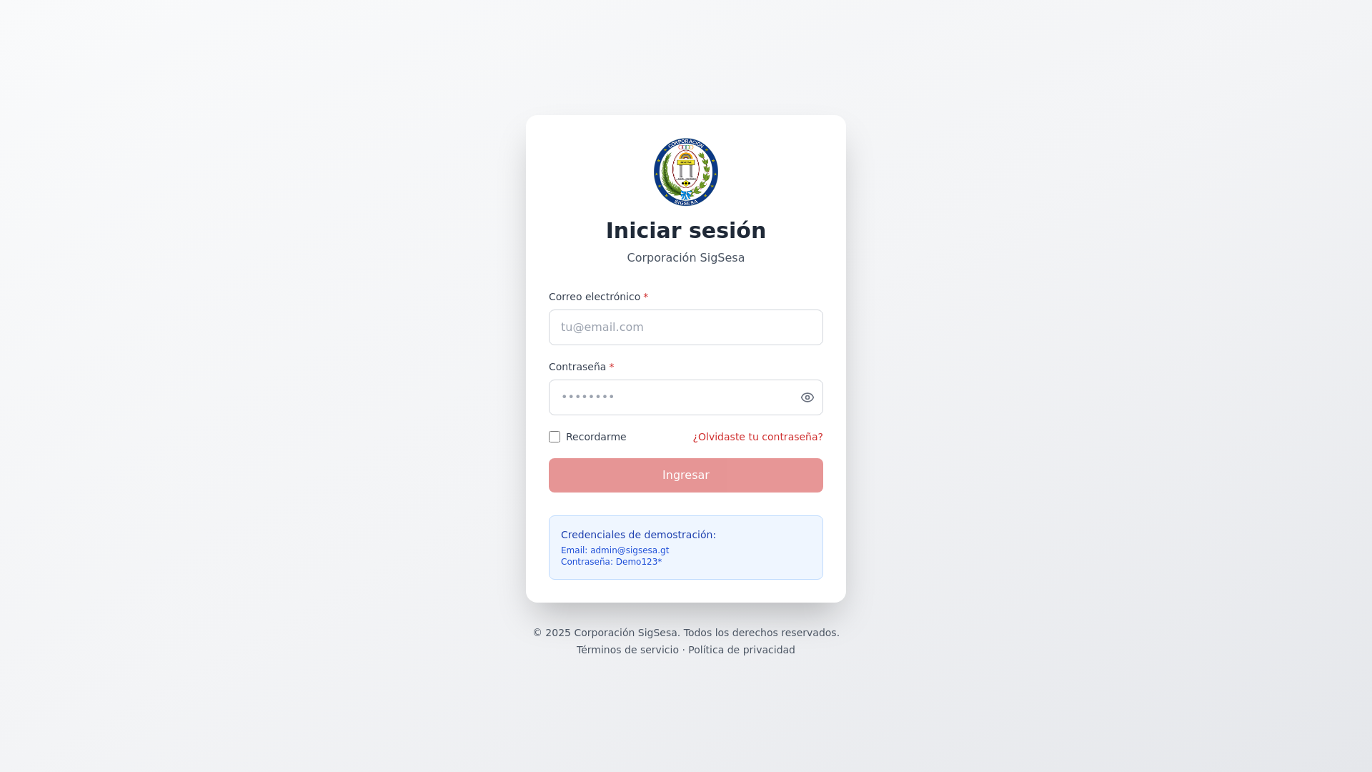 website screenshot of https://panelsigsesa.online/