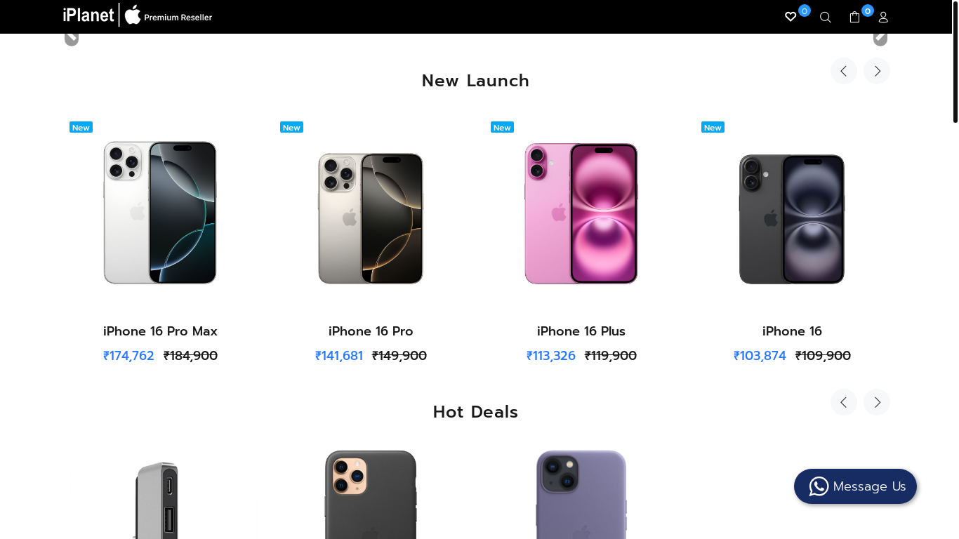 website screenshot of http://b2b.iplanetstore.in/