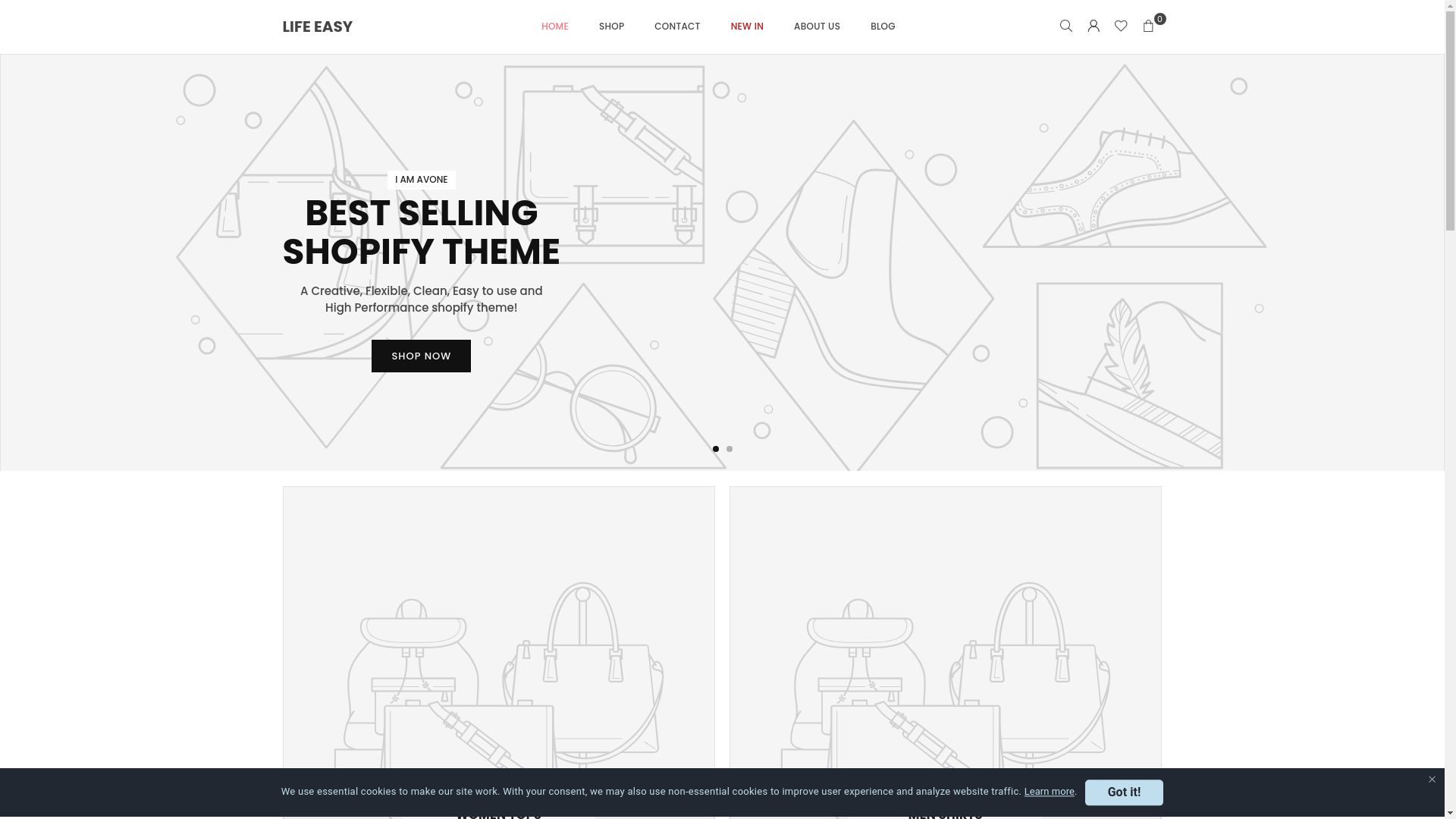 website screenshot of https://lifeasyproducts.shop/