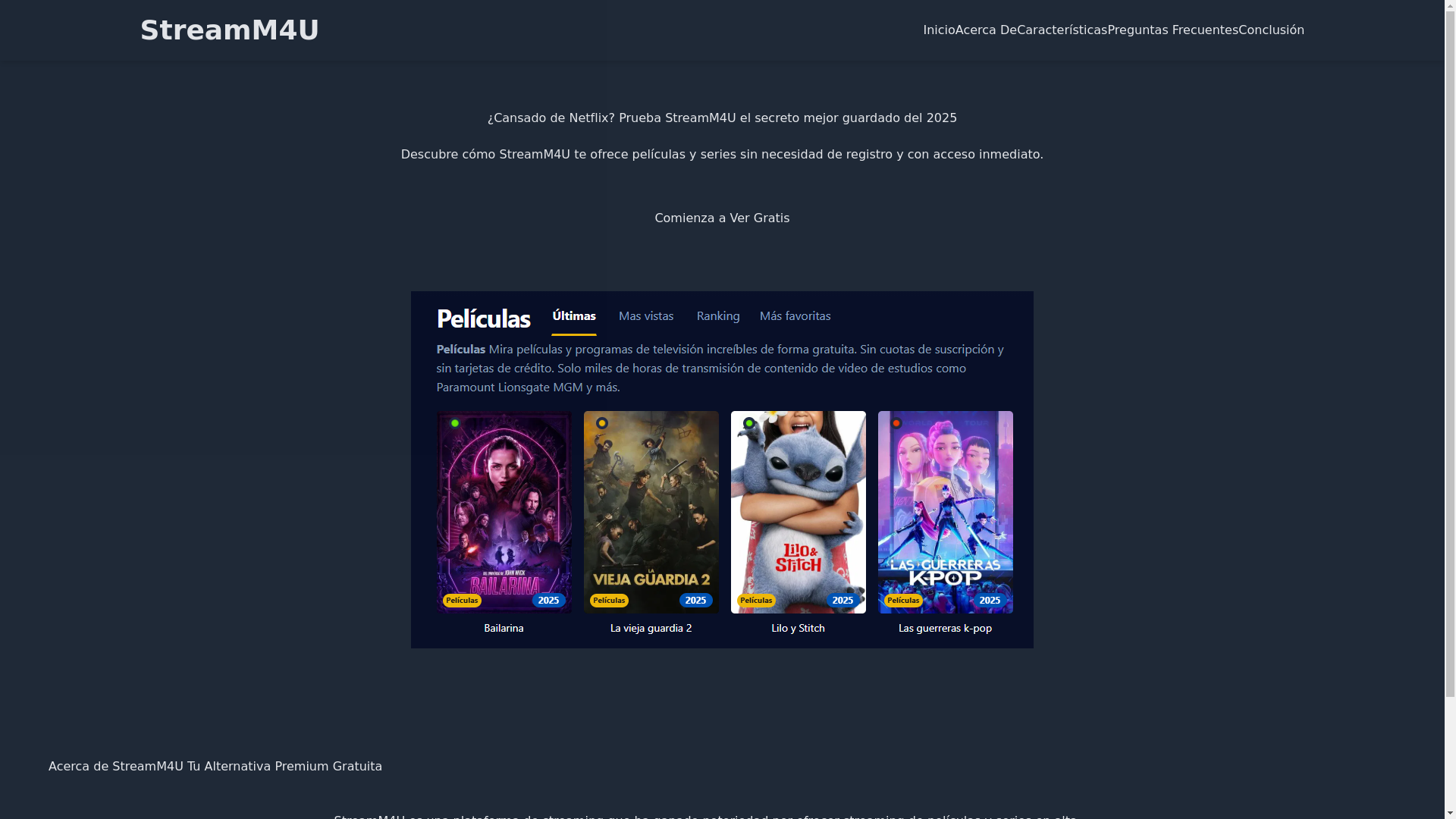 website screenshot of https://stream4u-bmyo.pages.dev/
