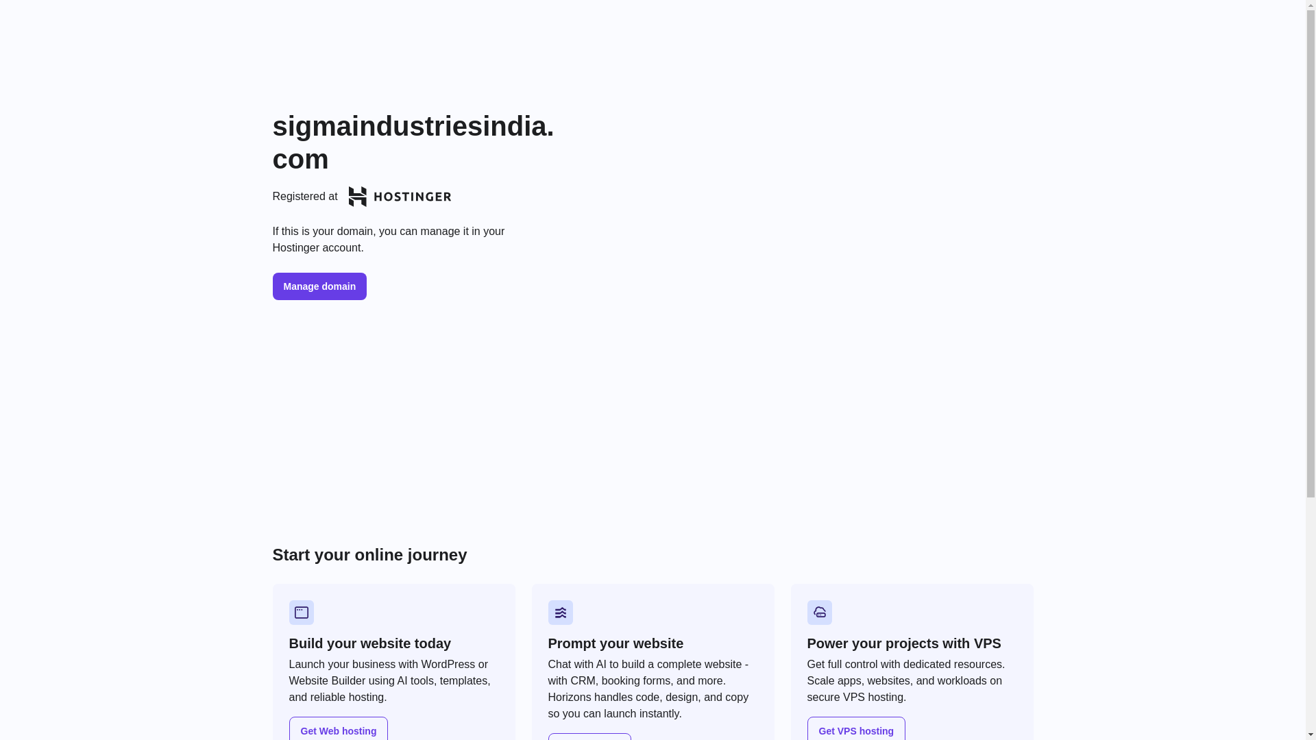 website screenshot of https://sigmaindustriesindia.com/