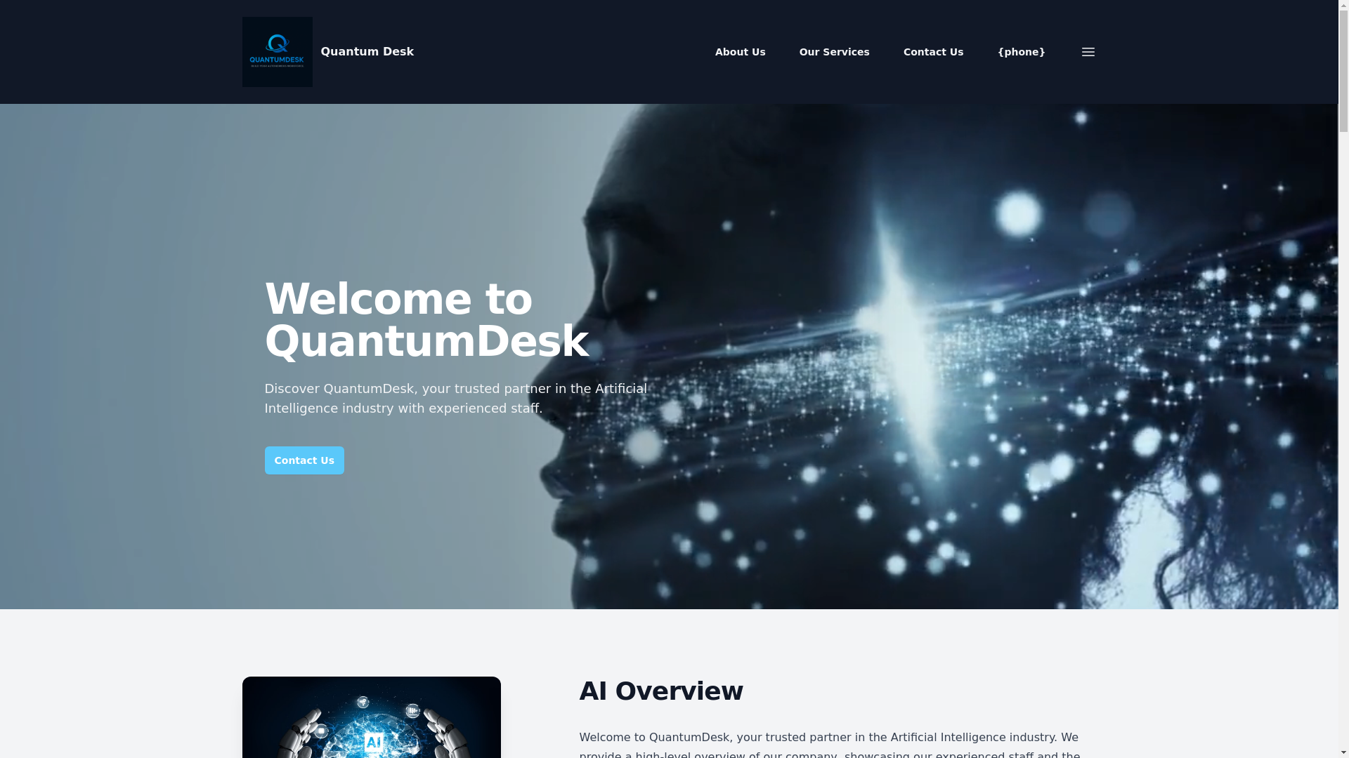 website screenshot of https://quantumdeskai.com/
