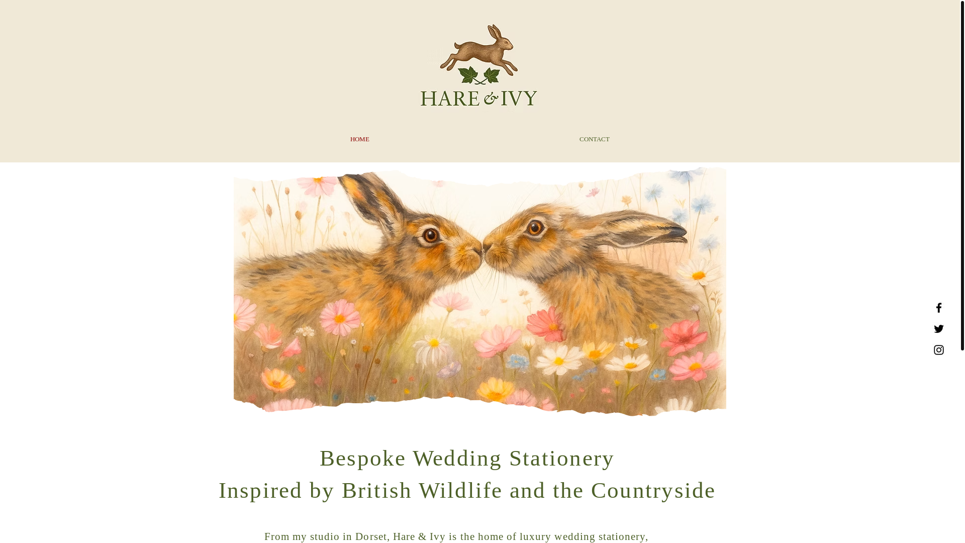 website screenshot of https://hareandivy.co.uk/