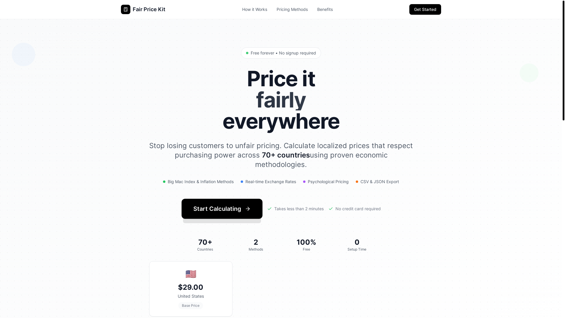 website screenshot of https://fairpricekit.pages.dev/
