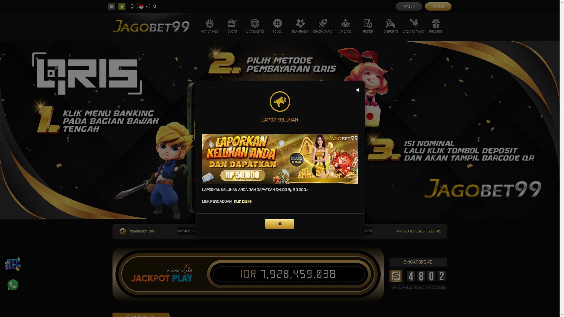 website screenshot of https://jagobet99seleraku.com/