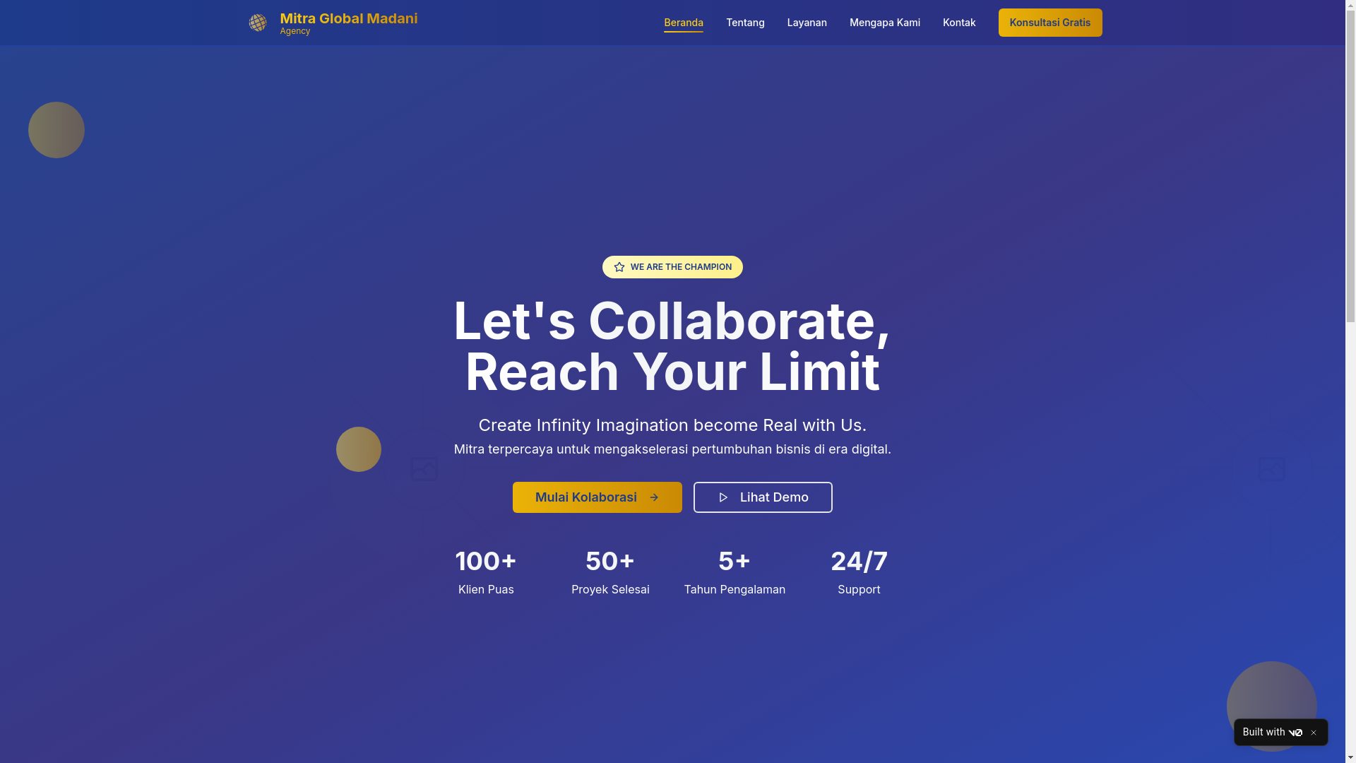 website screenshot of https://mitraglobalmadaniagency.com/