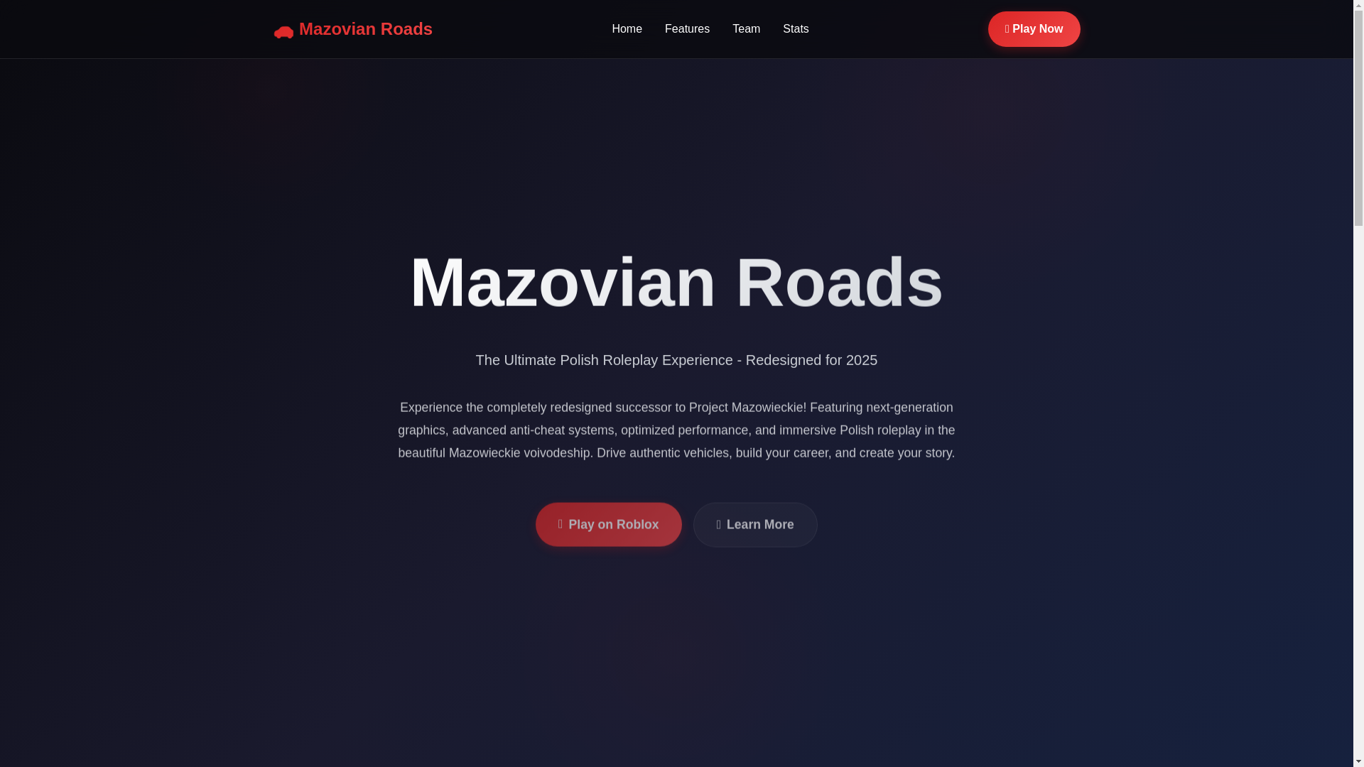 website screenshot of https://mazovianroads.pl/
