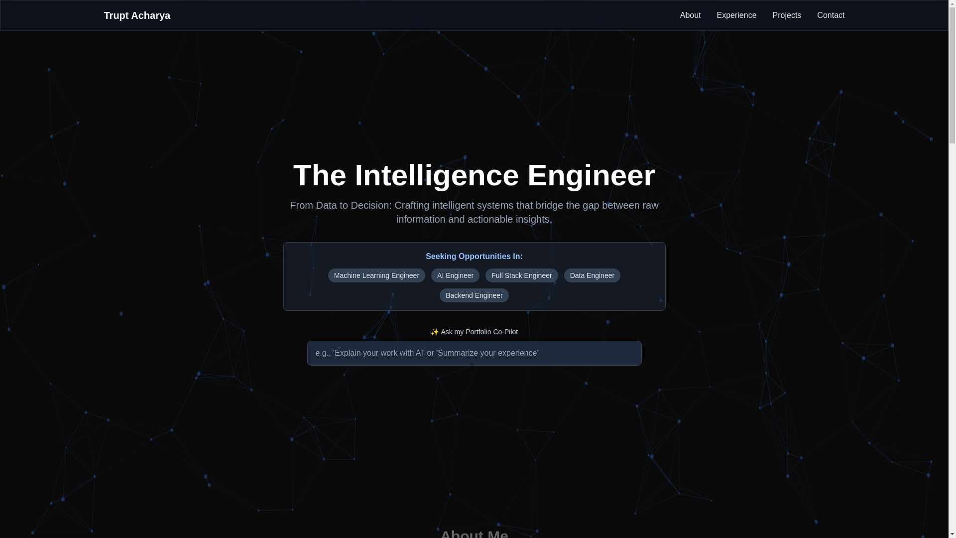 website screenshot of https://truptacharya.com/